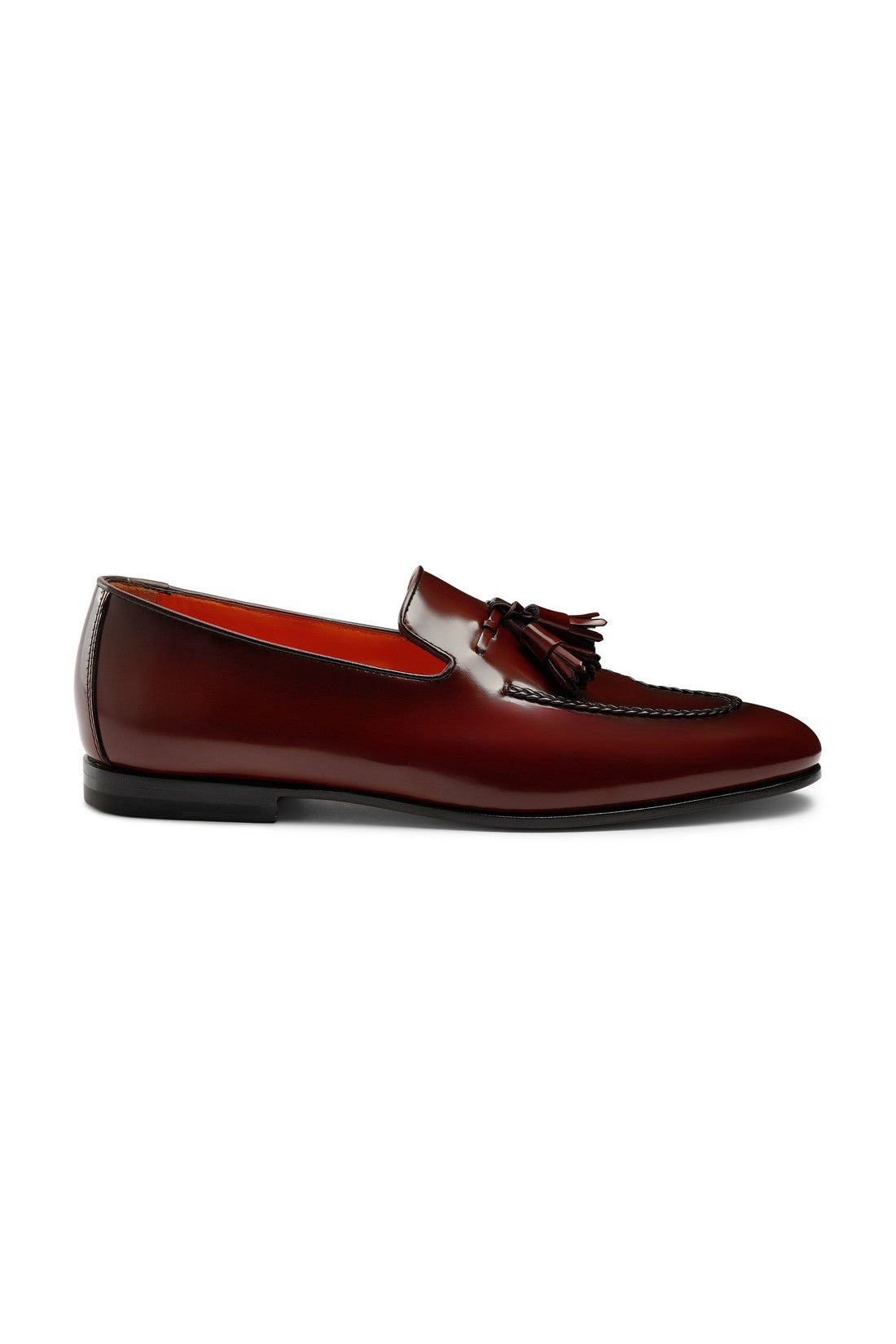 Men's burgundy leather tassel loafer