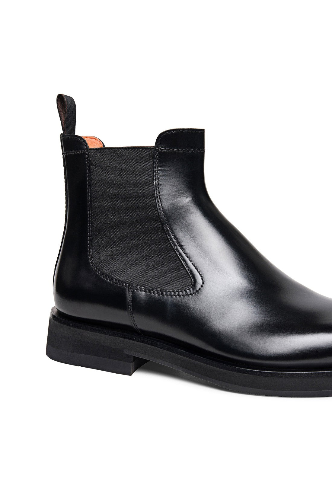 Men’s polished black leather Chelsea boot