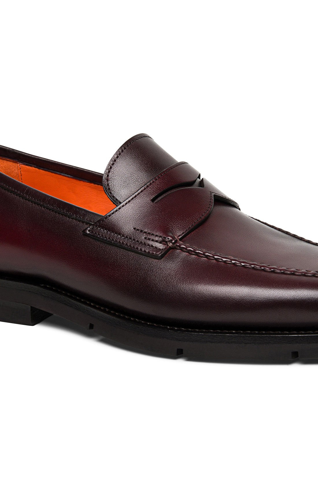 Men’s polished burgundy leather penny loafer