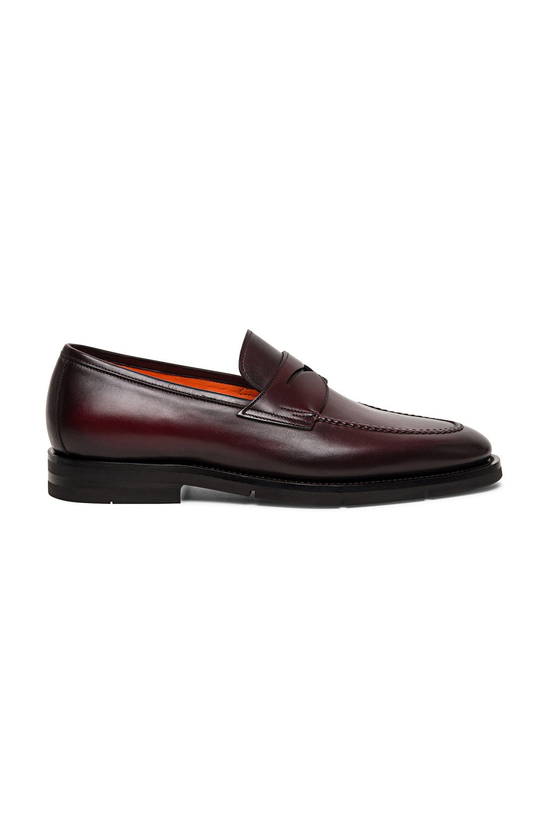 Men’s polished burgundy leather penny loafer