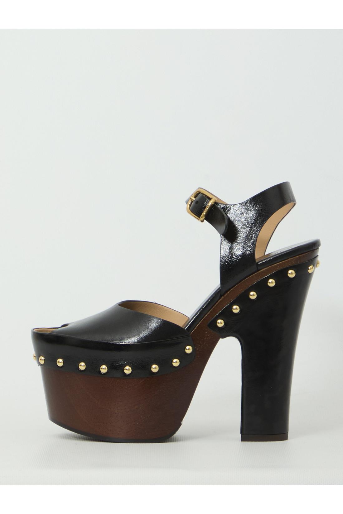 Chloé-OUTLET-SALE-Meret platform clogs sandals-ARCHIVIST