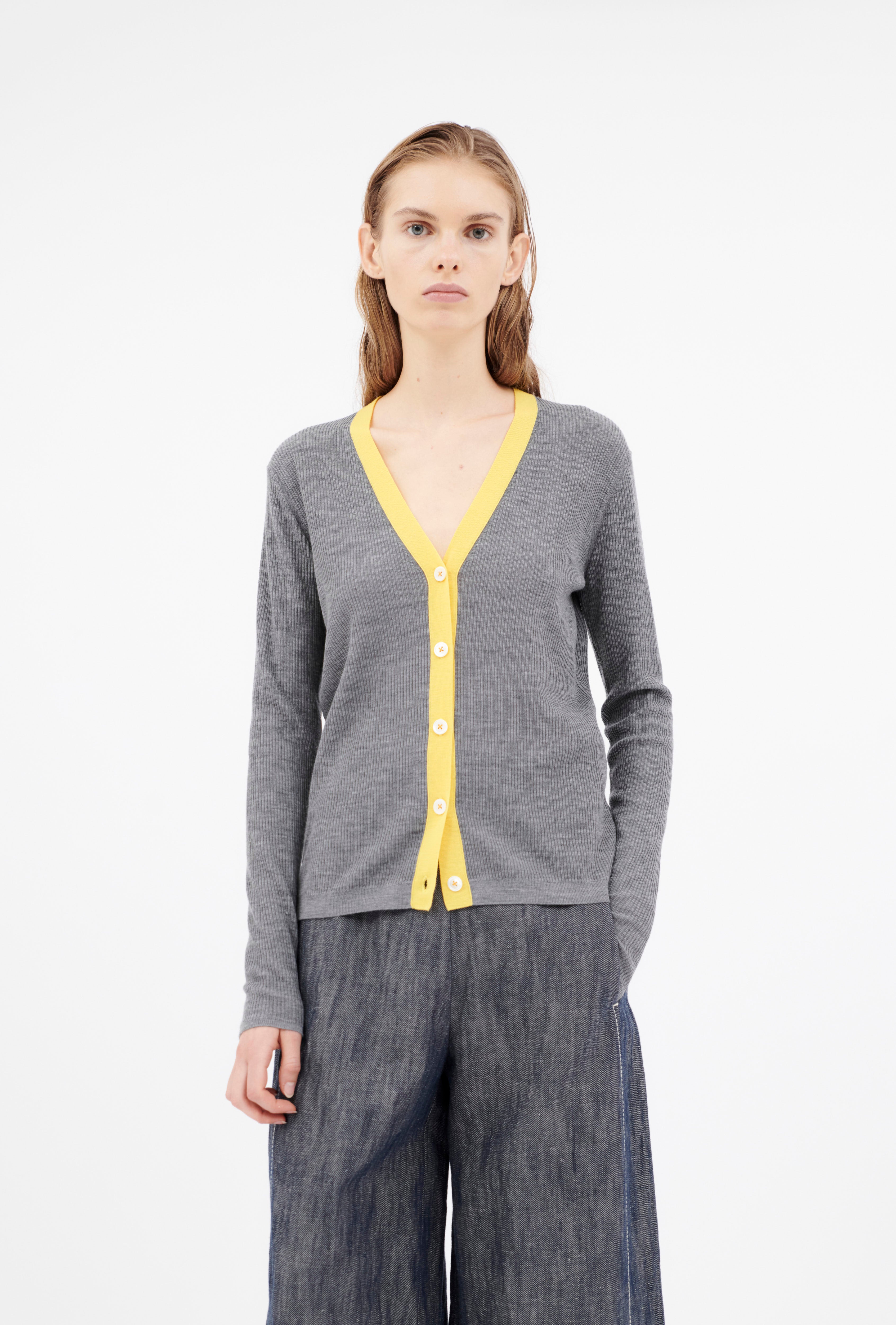 Odeeh-Merino Extrafine Cardigan, Chrome-Strick & Pullover-Black-Deal-Outlet-by-ARCHIVIST