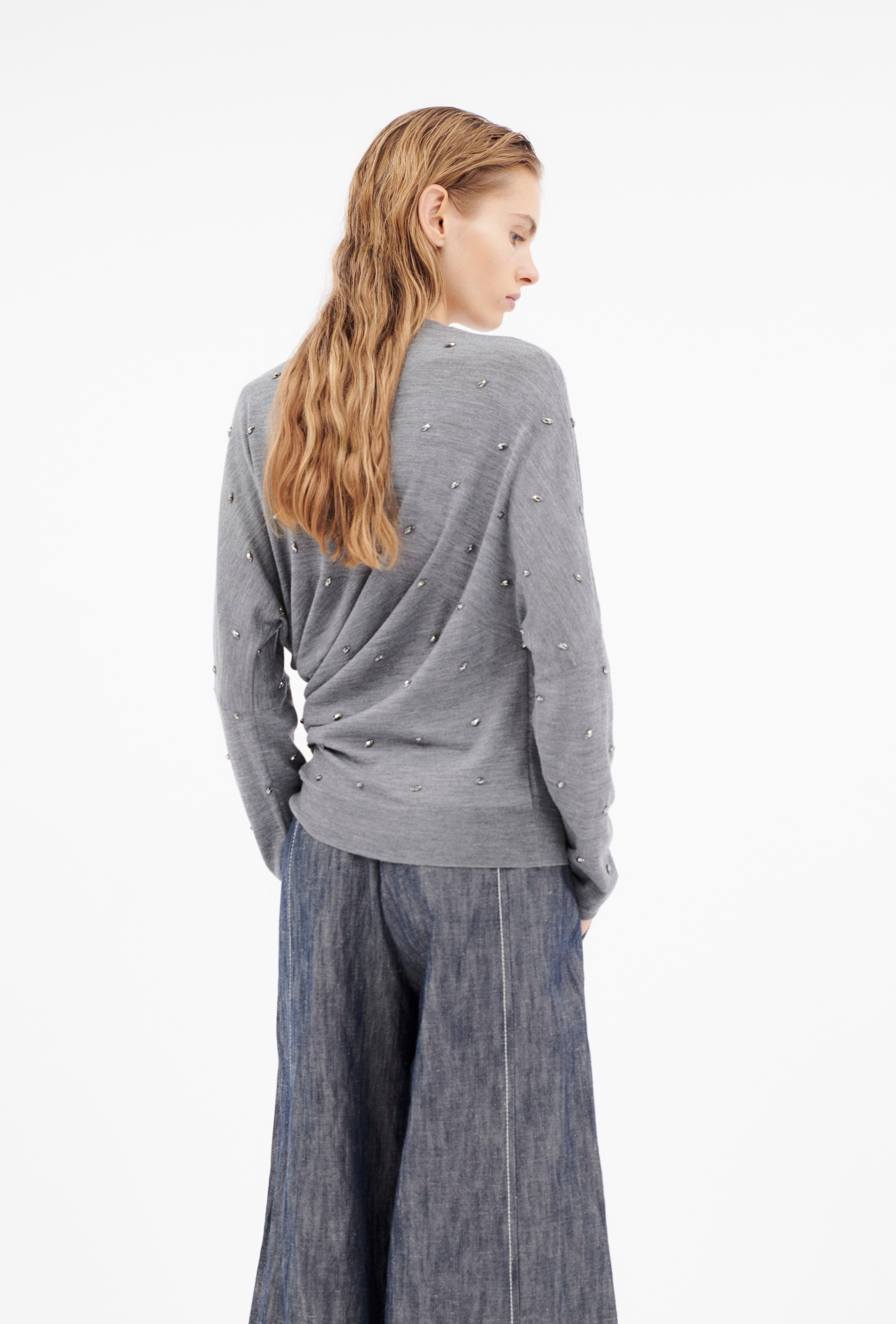 Odeeh-Merino Extrafine Pullover, Heather Grey-Strick & Pullover-Black-Deal-Outlet-by-ARCHIVIST
