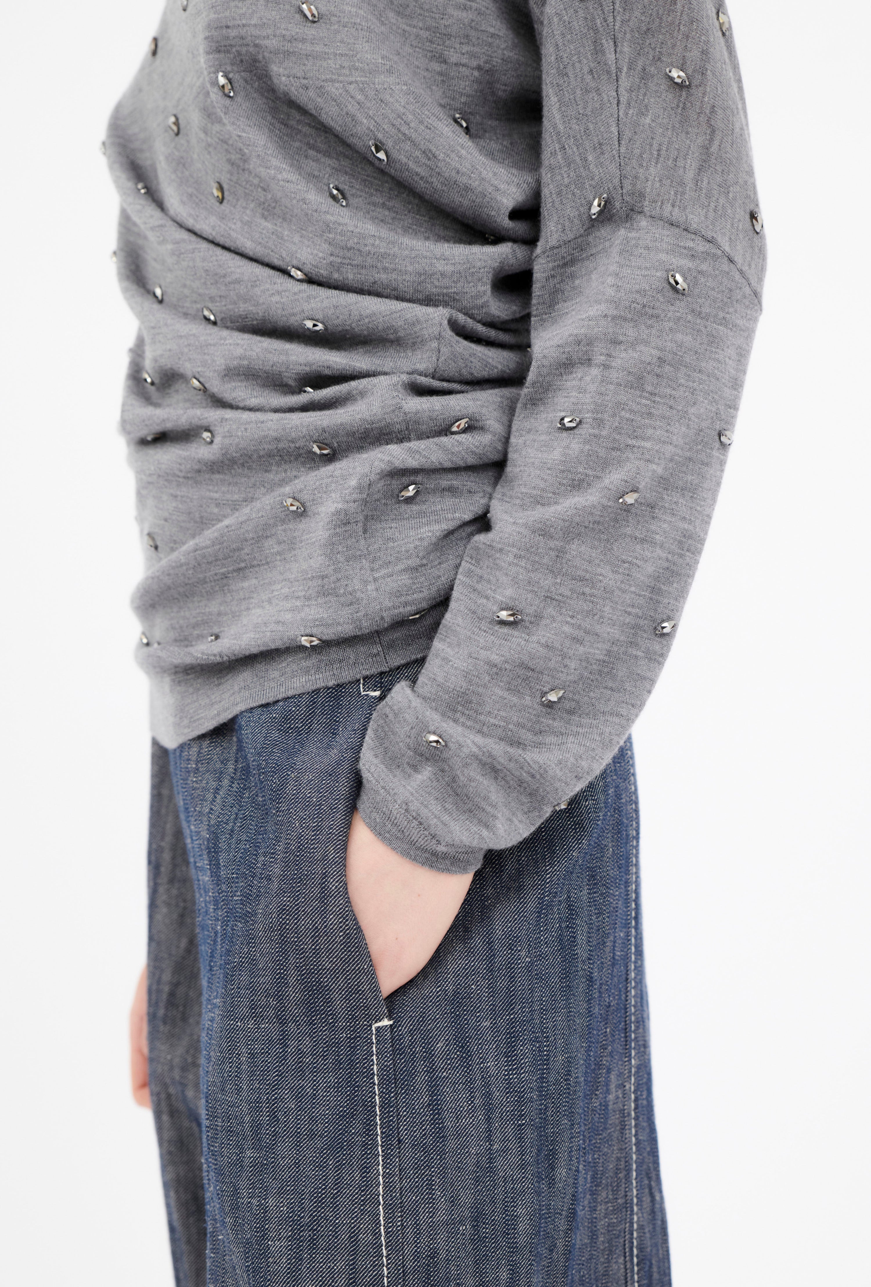 Odeeh-Merino Extrafine Pullover, Heather Grey-Strick & Pullover-Black-Deal-Outlet-by-ARCHIVIST