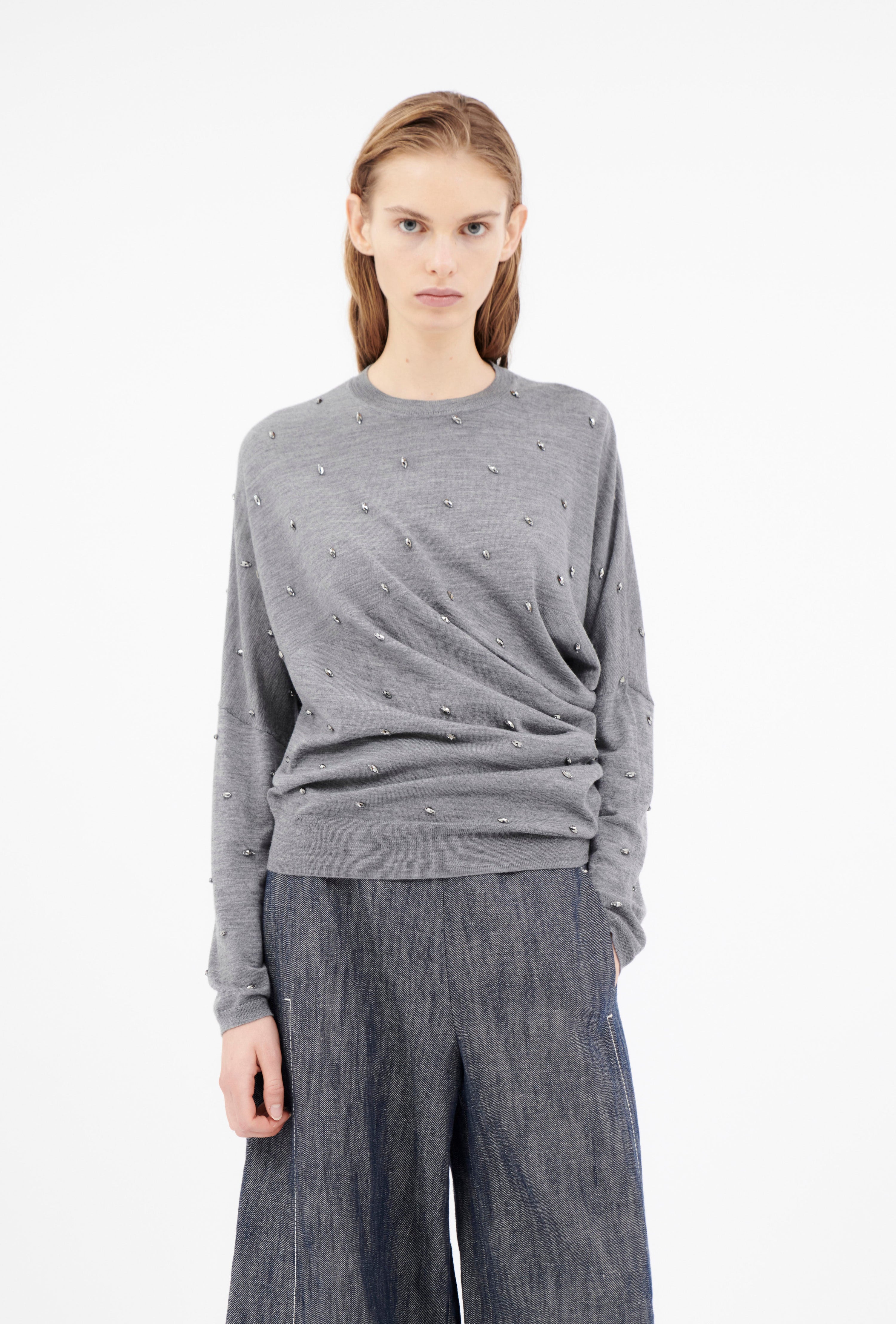 Odeeh-Merino Extrafine Pullover, Heather Grey-Strick & Pullover-Black-Deal-Outlet-by-ARCHIVIST