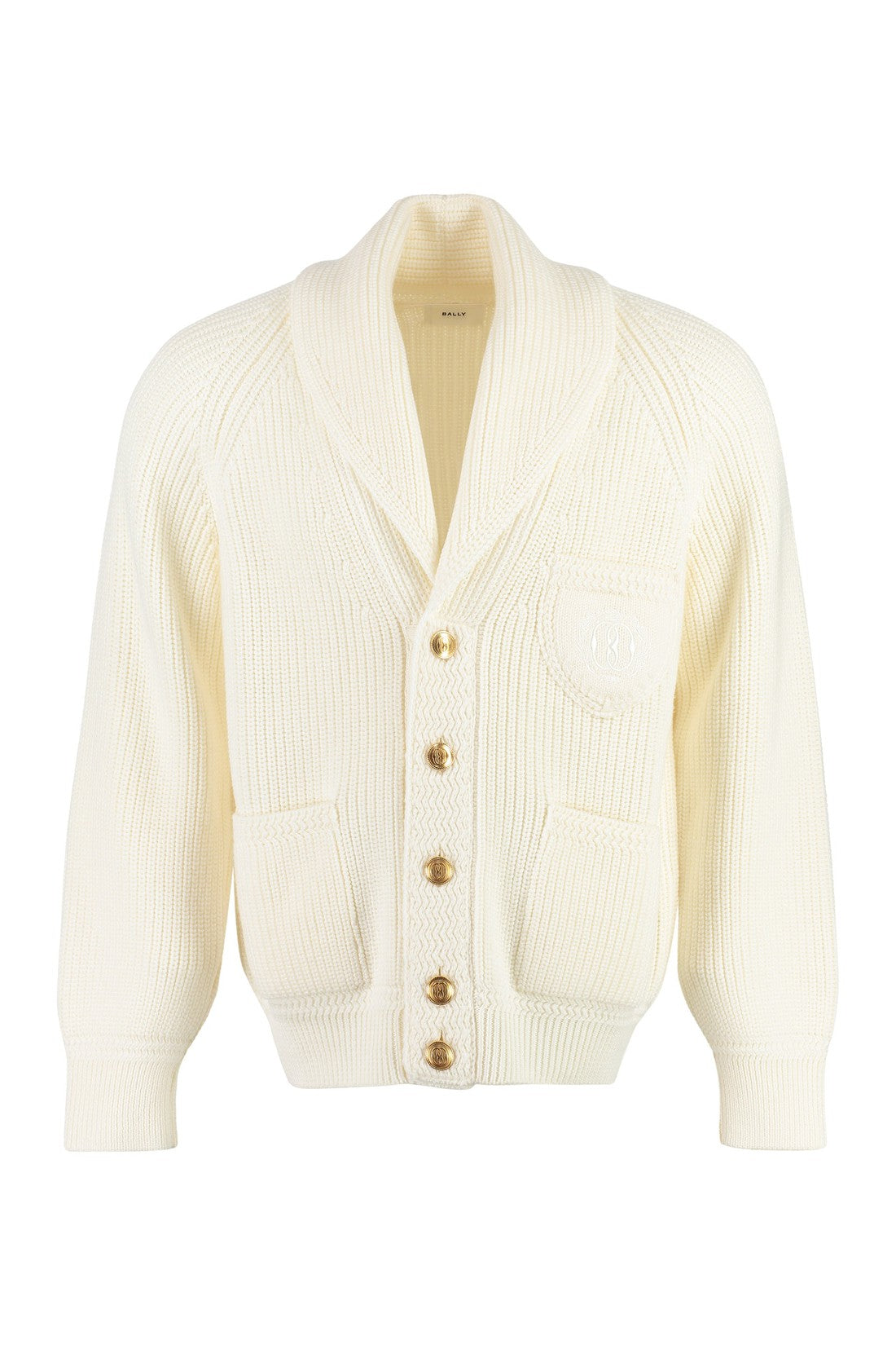 Bally-OUTLET-SALE-Merino wool cardigan with contrast buttons-ARCHIVIST