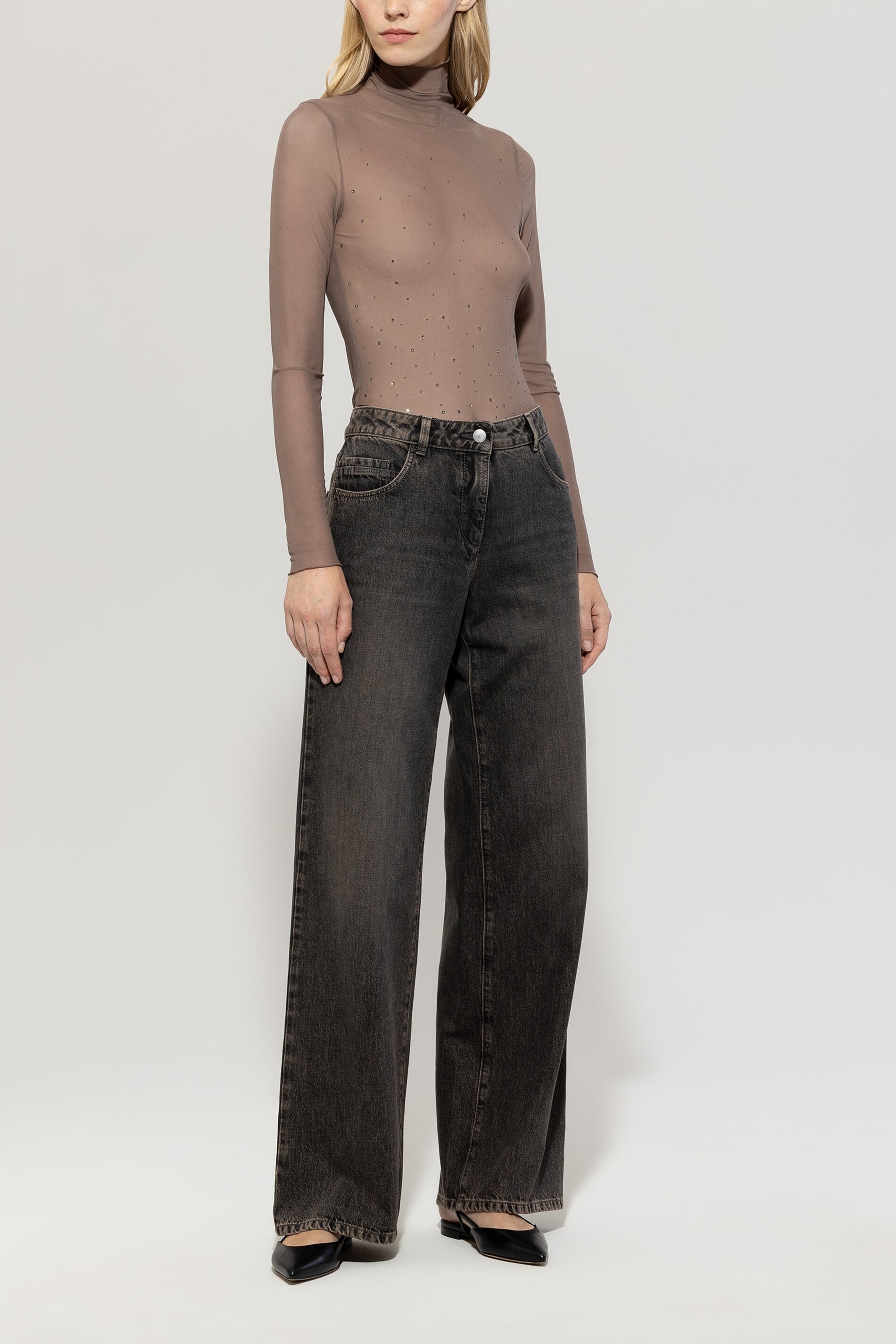 Luisa Cerano-Mesh-Rollkragenshirt-Shirts-Black-Deal-Outlet-by-ARCHIVIST