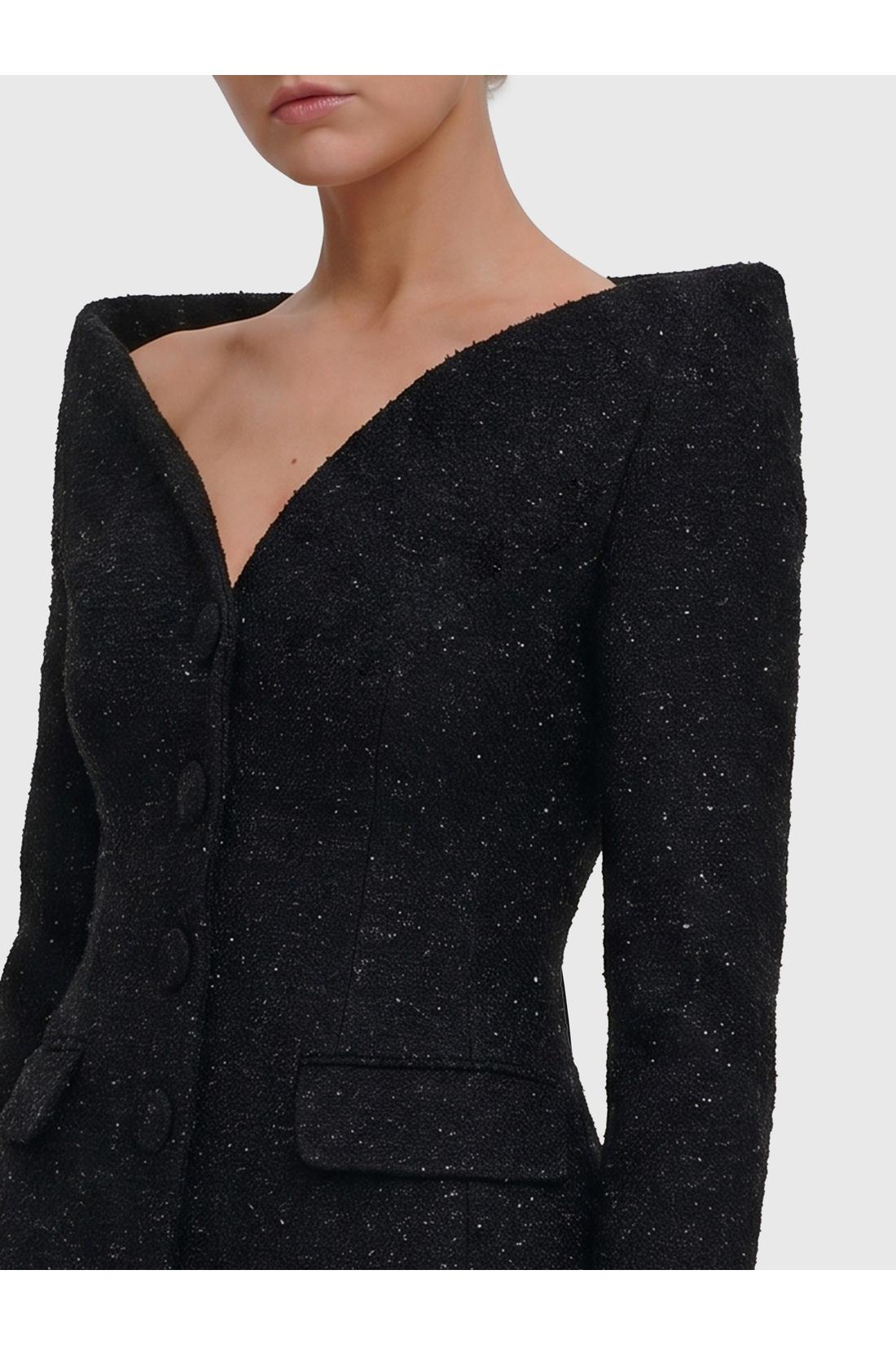 Self Portrait-OUTLET-SALE-Metallic bouclé satin maxi dress-ARCHIVIST