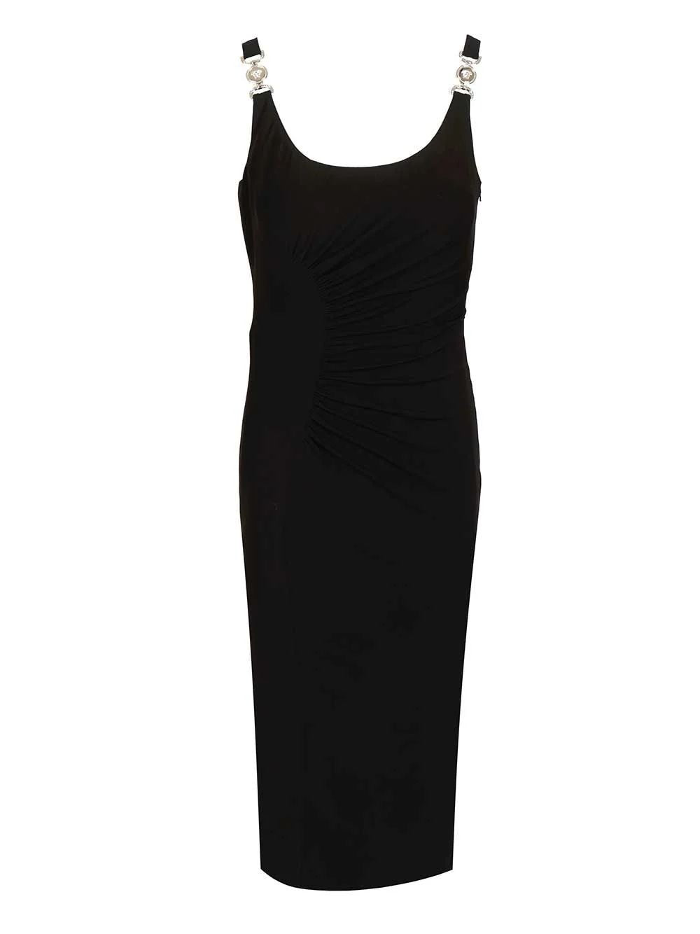 Versace-OUTLET-SALE-Midi dress in jersey crepe stretch-ARCHIVIST