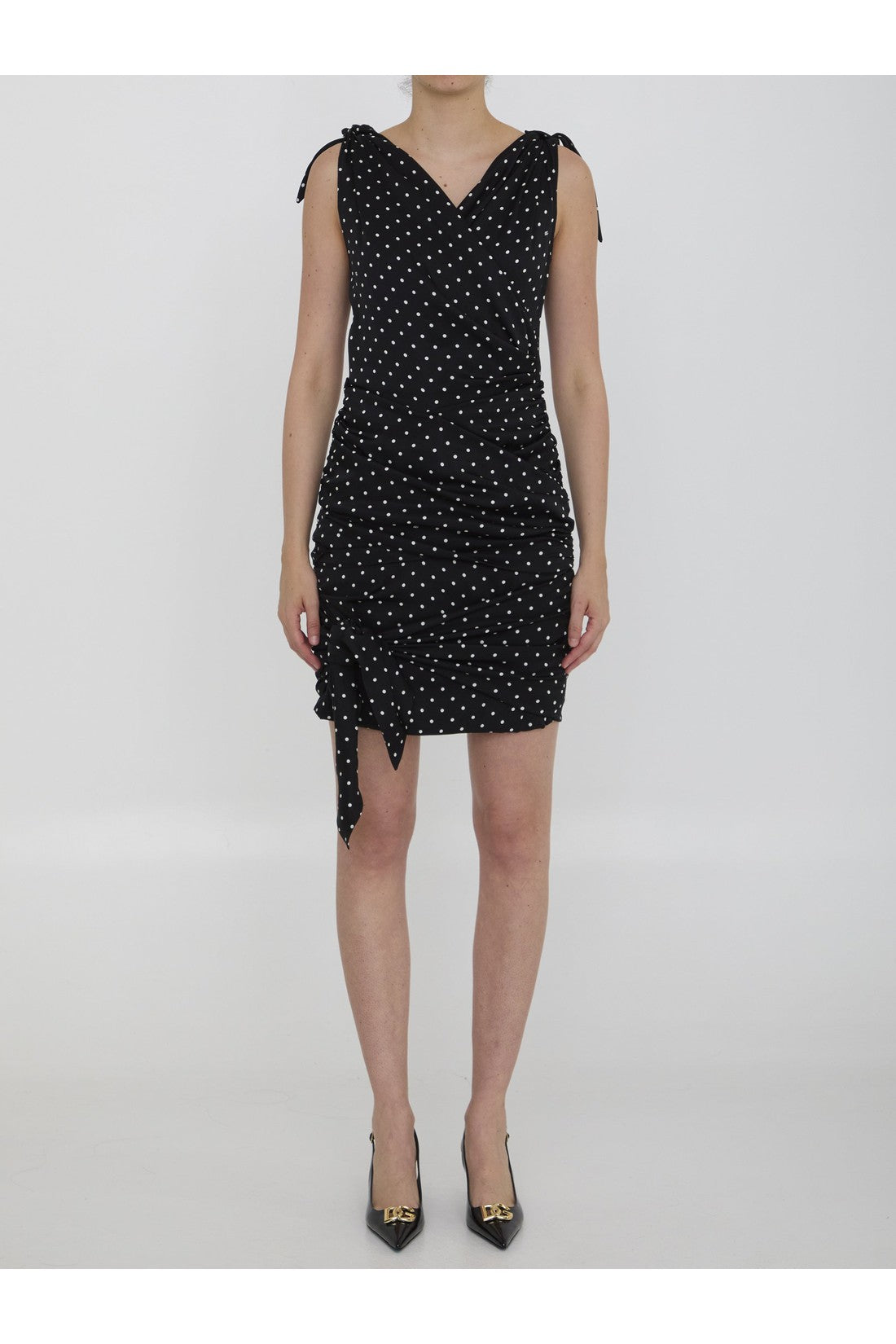 DOLCE&GABBANA-OUTLET-SALE-Midi dress with Polka-dot print-ARCHIVIST