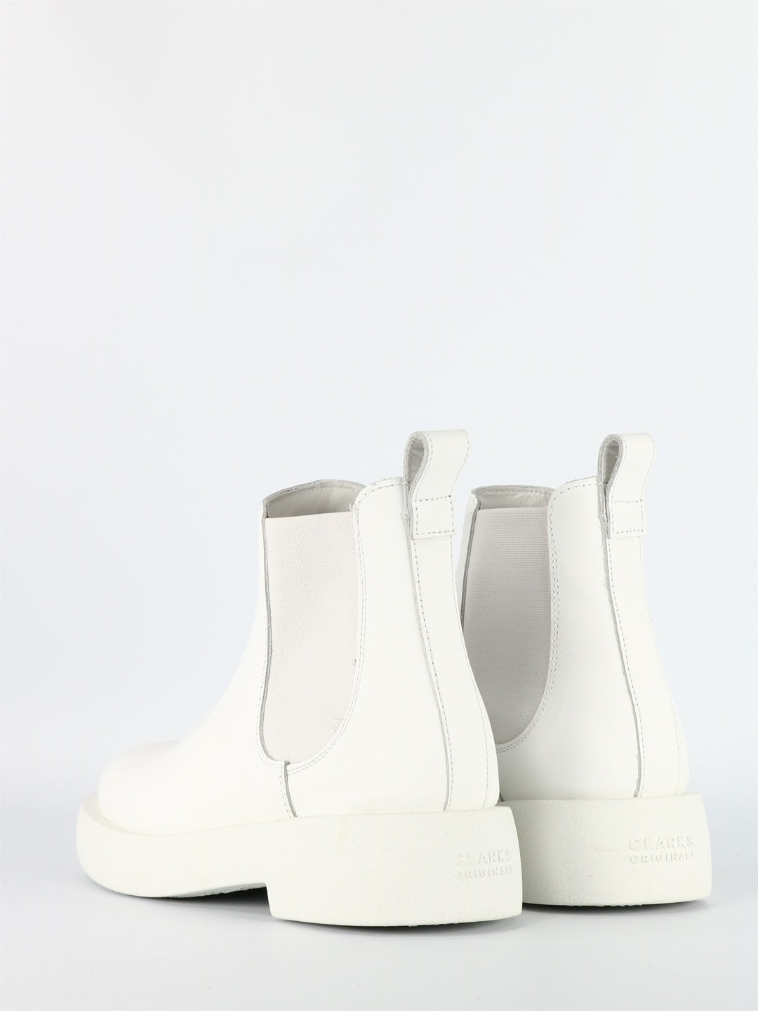 CLARKS-OUTLET-SALE-Mileno Chelsea White Leather-ARCHIVIST