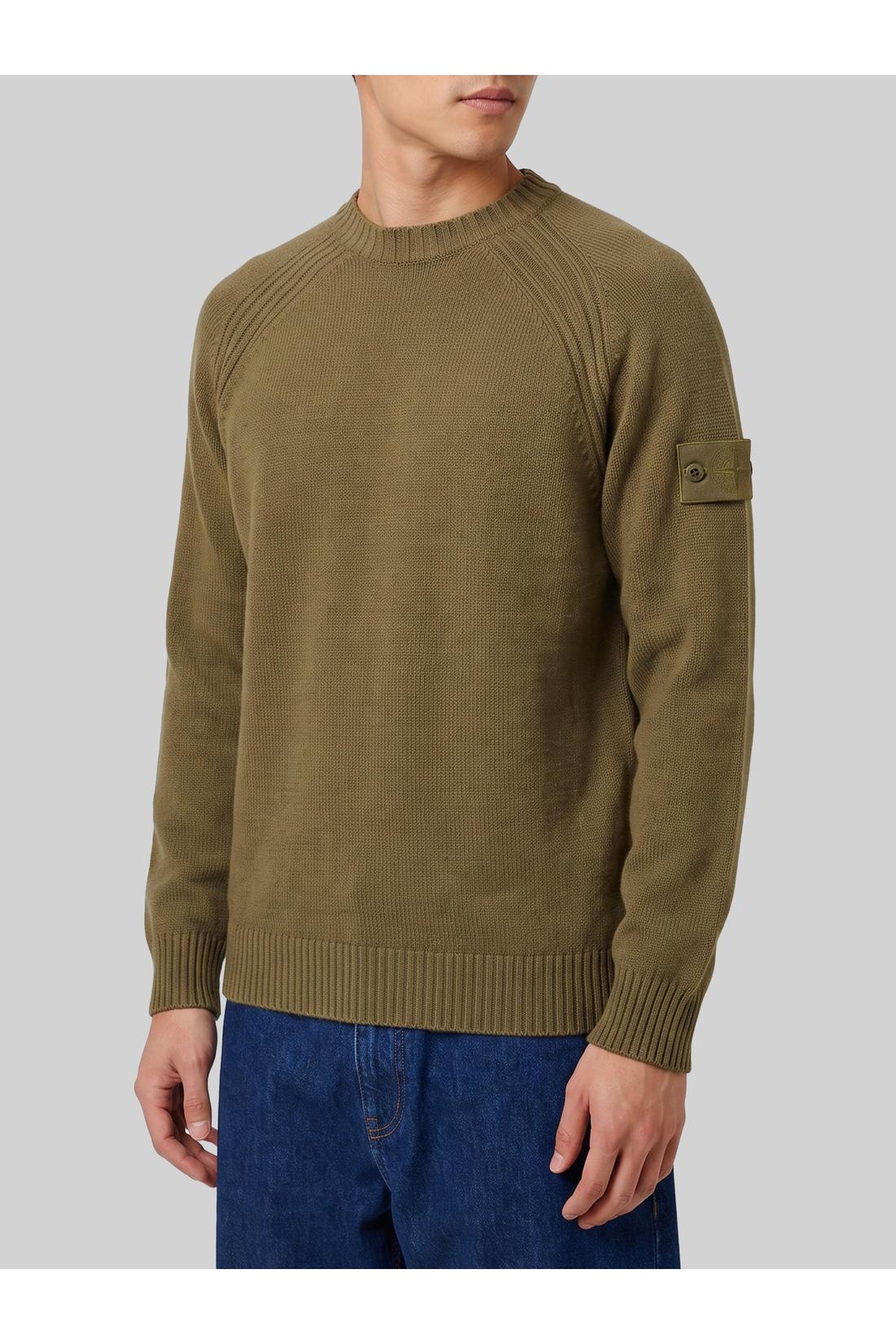 Stone Island-OUTLET-SALE-Military green Ghost sweater-ARCHIVIST