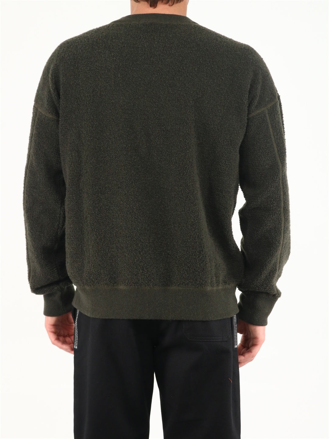 TEN C-OUTLET-SALE-Military green reversible sweater-ARCHIVIST