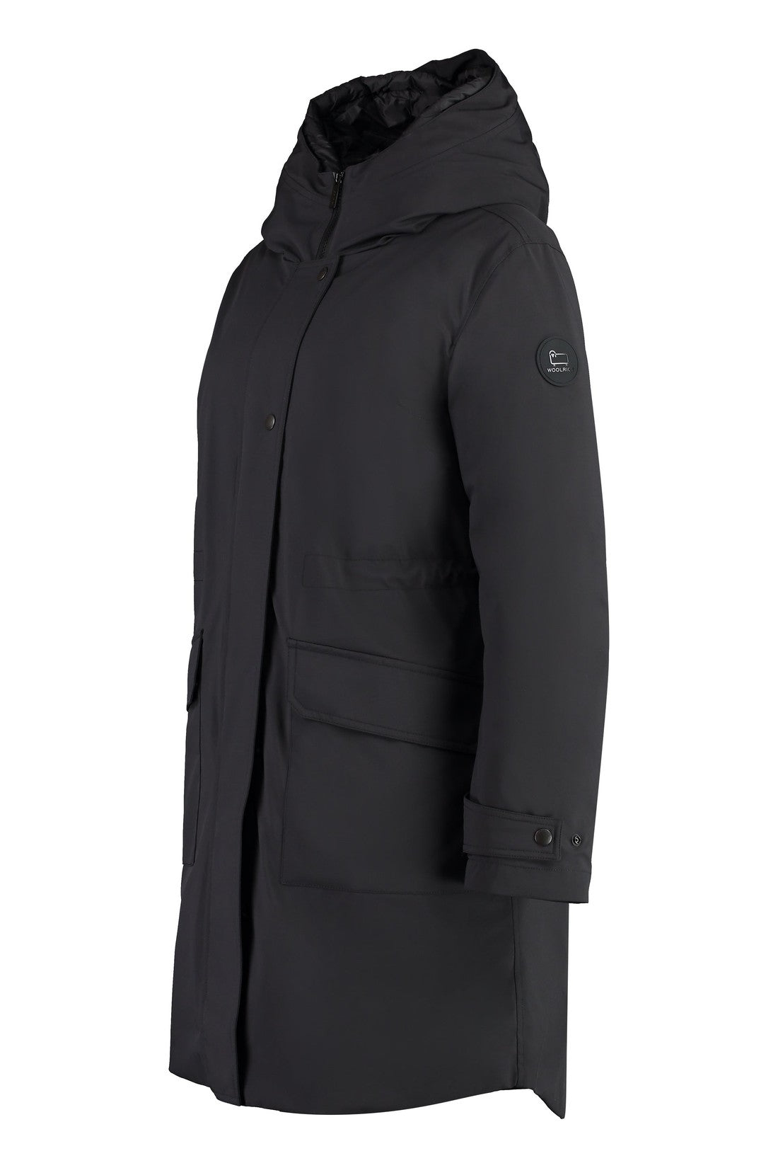Military technical fabric parka with internal removable down jacket