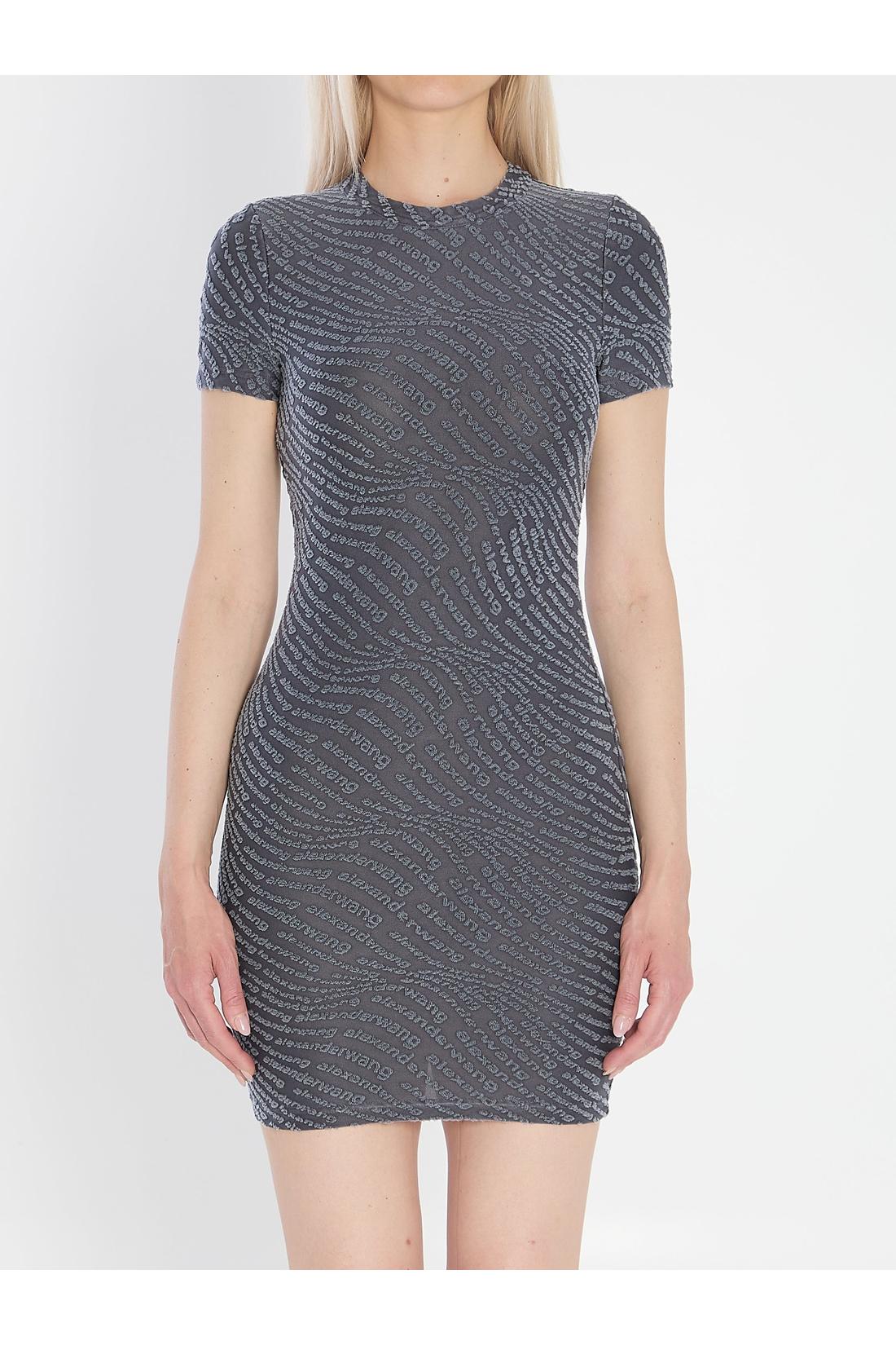 Alexander Wang-OUTLET-SALE-Mini dress in graphite-ARCHIVIST