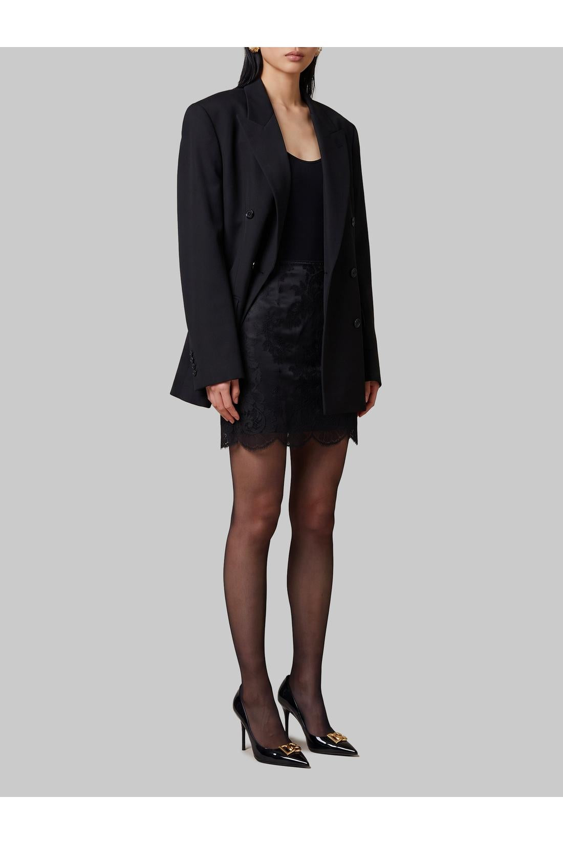 Dolce & Gabbana-OUTLET-SALE-Mini skirt in lace-ARCHIVIST