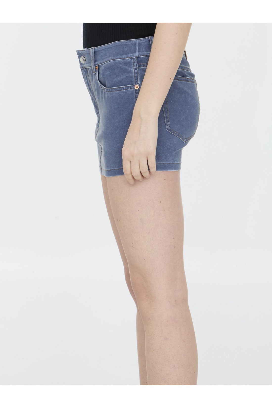 Alexander Wang-OUTLET-SALE-Miniskirt in denim trompe-l'oeil-ARCHIVIST