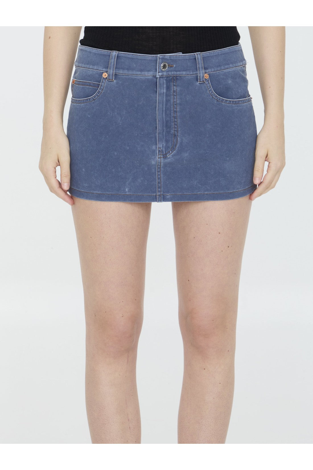 Alexander Wang-OUTLET-SALE-Miniskirt in denim trompe-l'oeil-ARCHIVIST