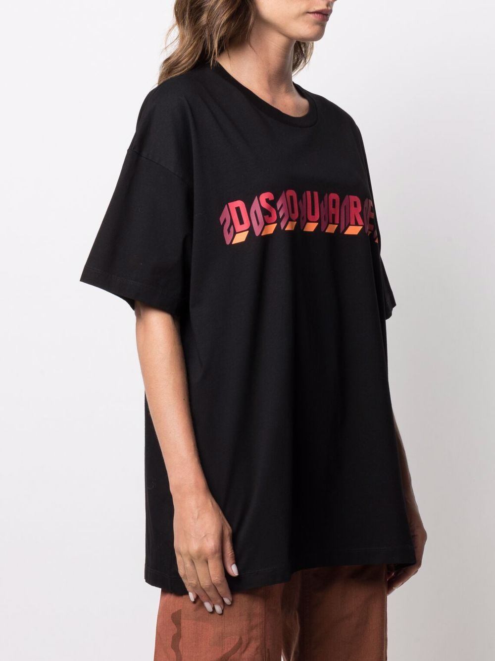 Dsquared2-OUTLET-SALE-Mirror Logo Oversize T-Shirt-ARCHIVIST