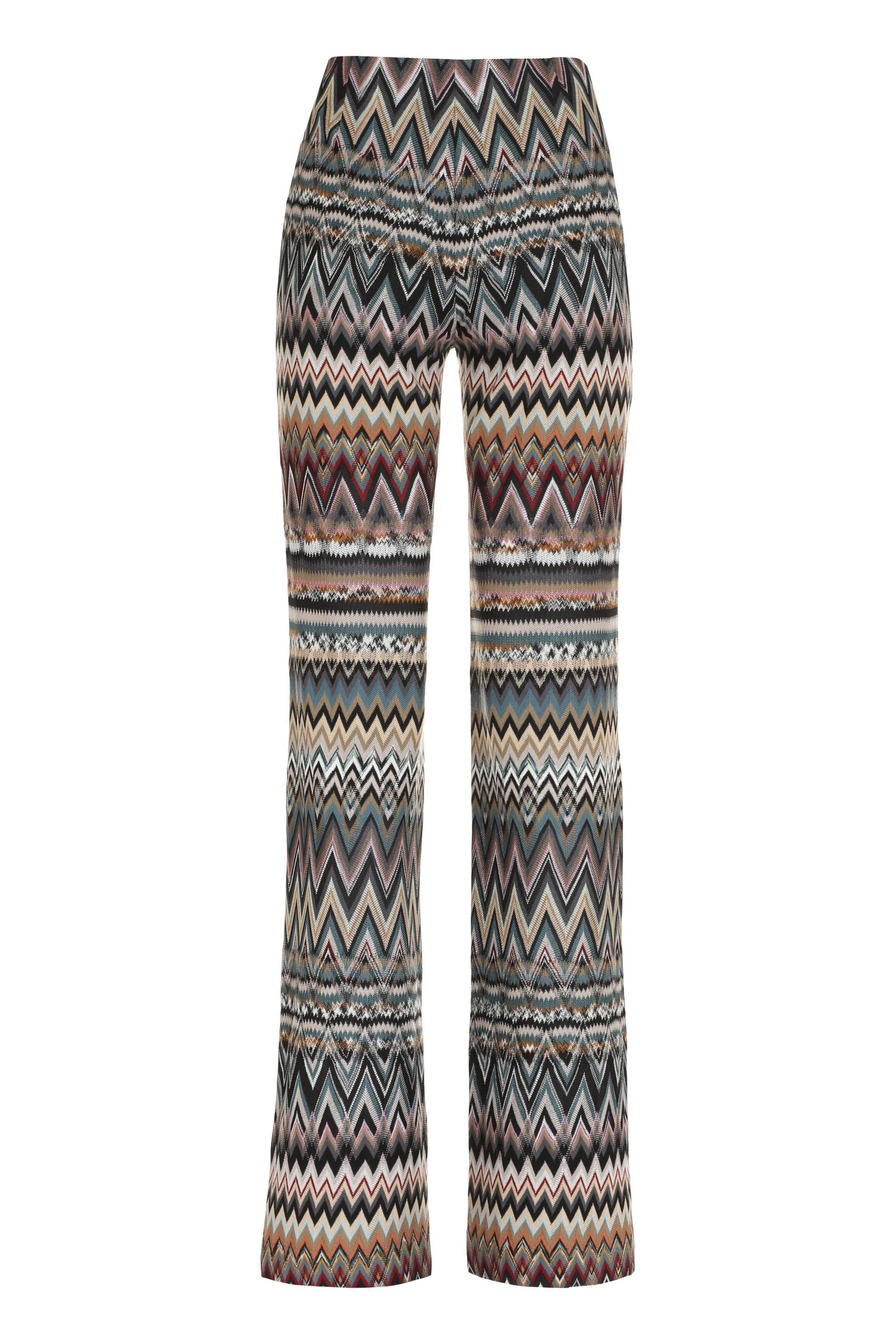 Chevron knitted palazzo trousers