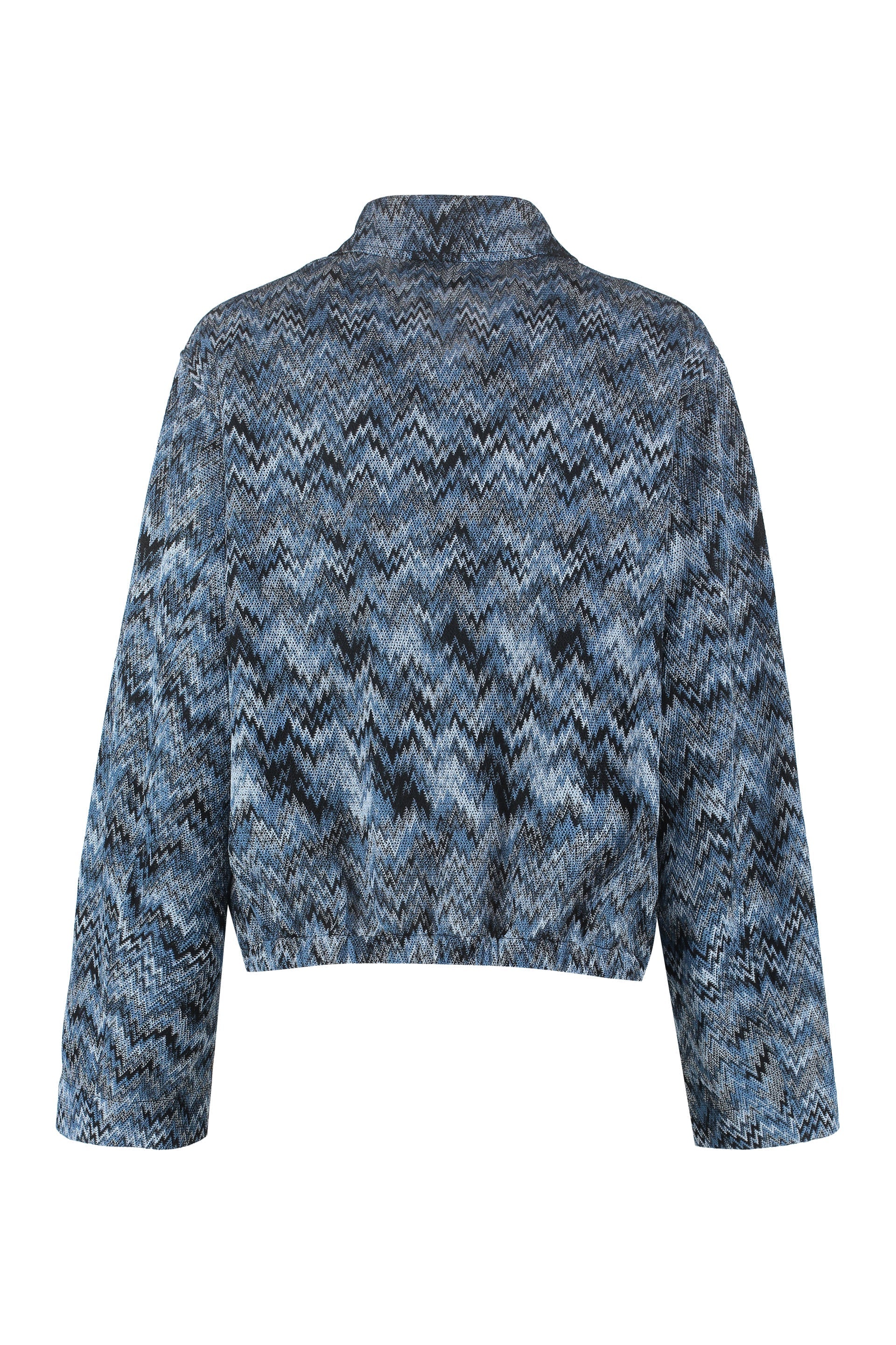 Chevron motif knitted jacket
