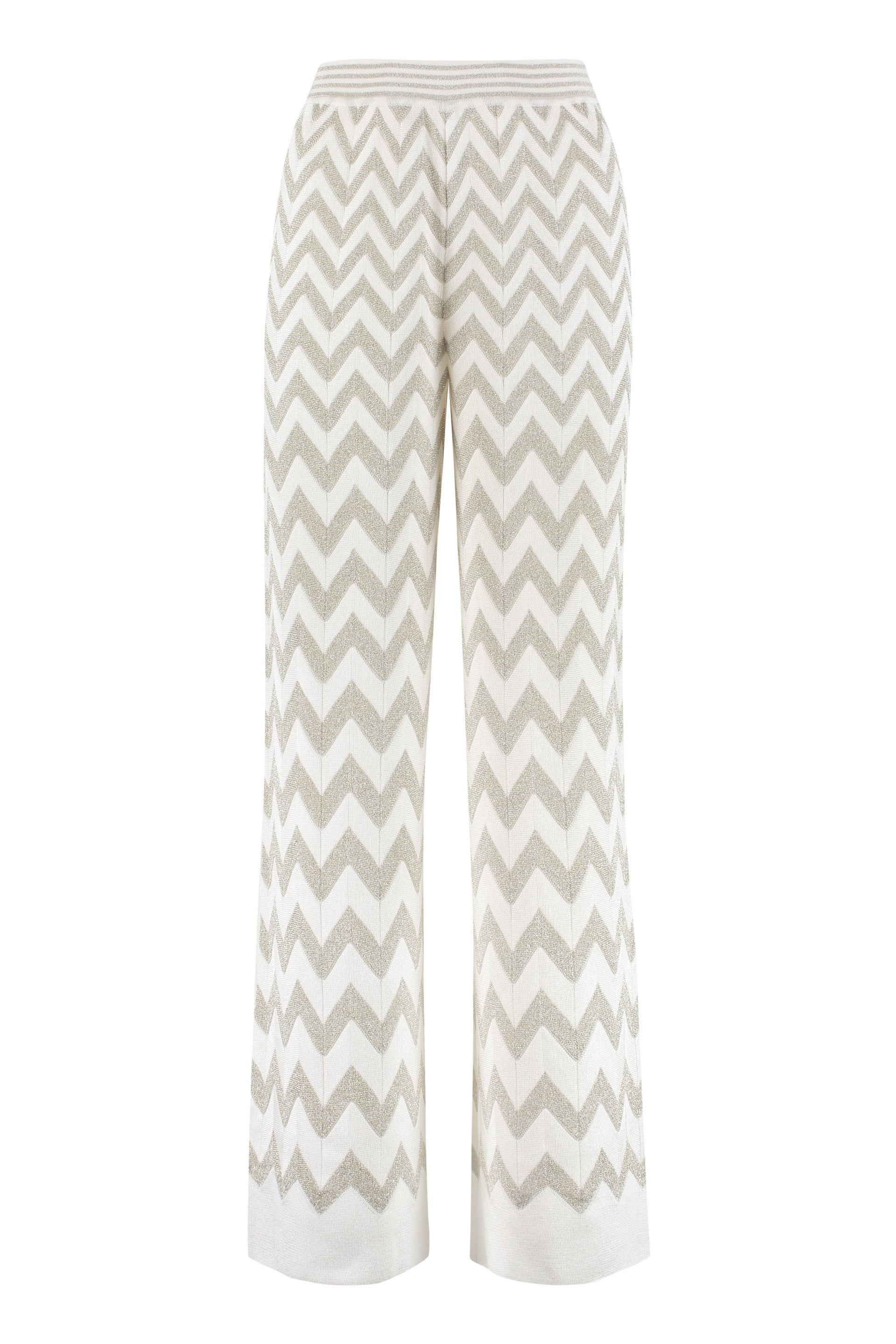 Chevron motif knitted palazzo trousers-Missoni-OUTLET-SALE-44-ARCHIVIST