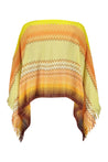 Fringed knit poncho