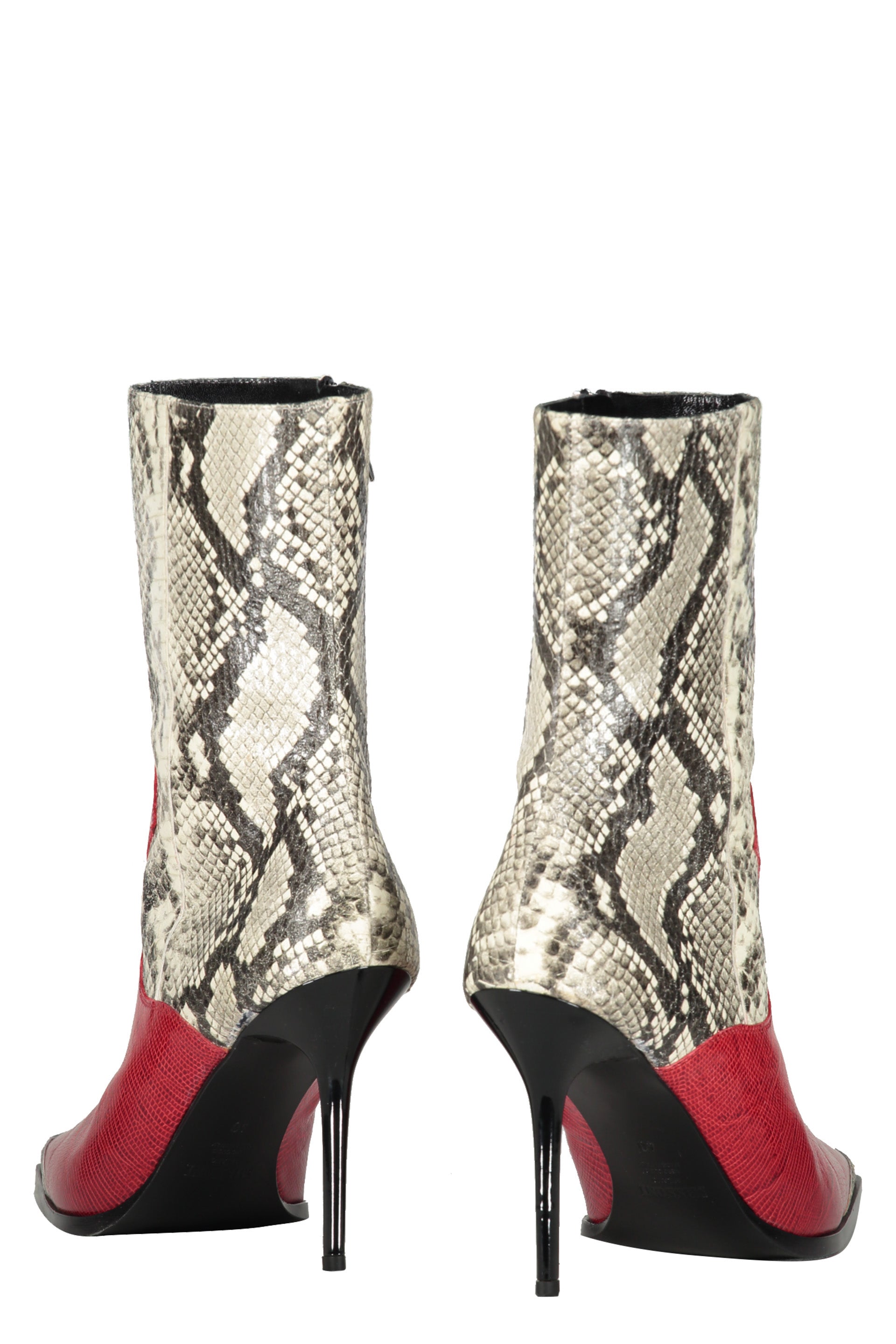 Snakeskin print heels ankle boots