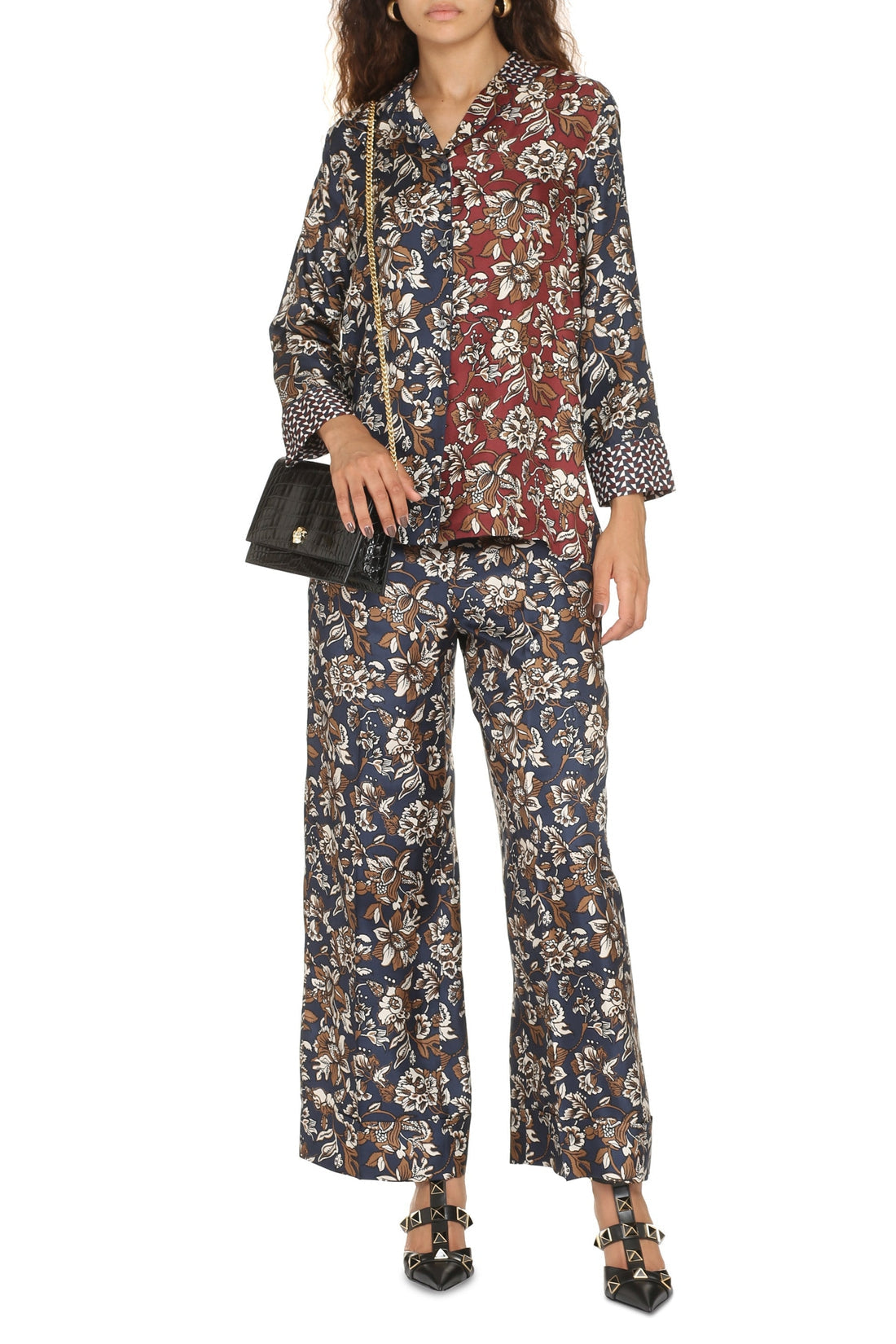 S MAX MARA-OUTLET-SALE-Mogol printed silk pajama blouse-ARCHIVIST