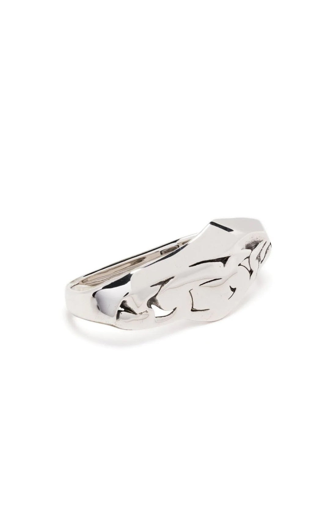 Alexander McQueen-OUTLET-SALE-Molten Chain Double Ring-ARCHIVIST