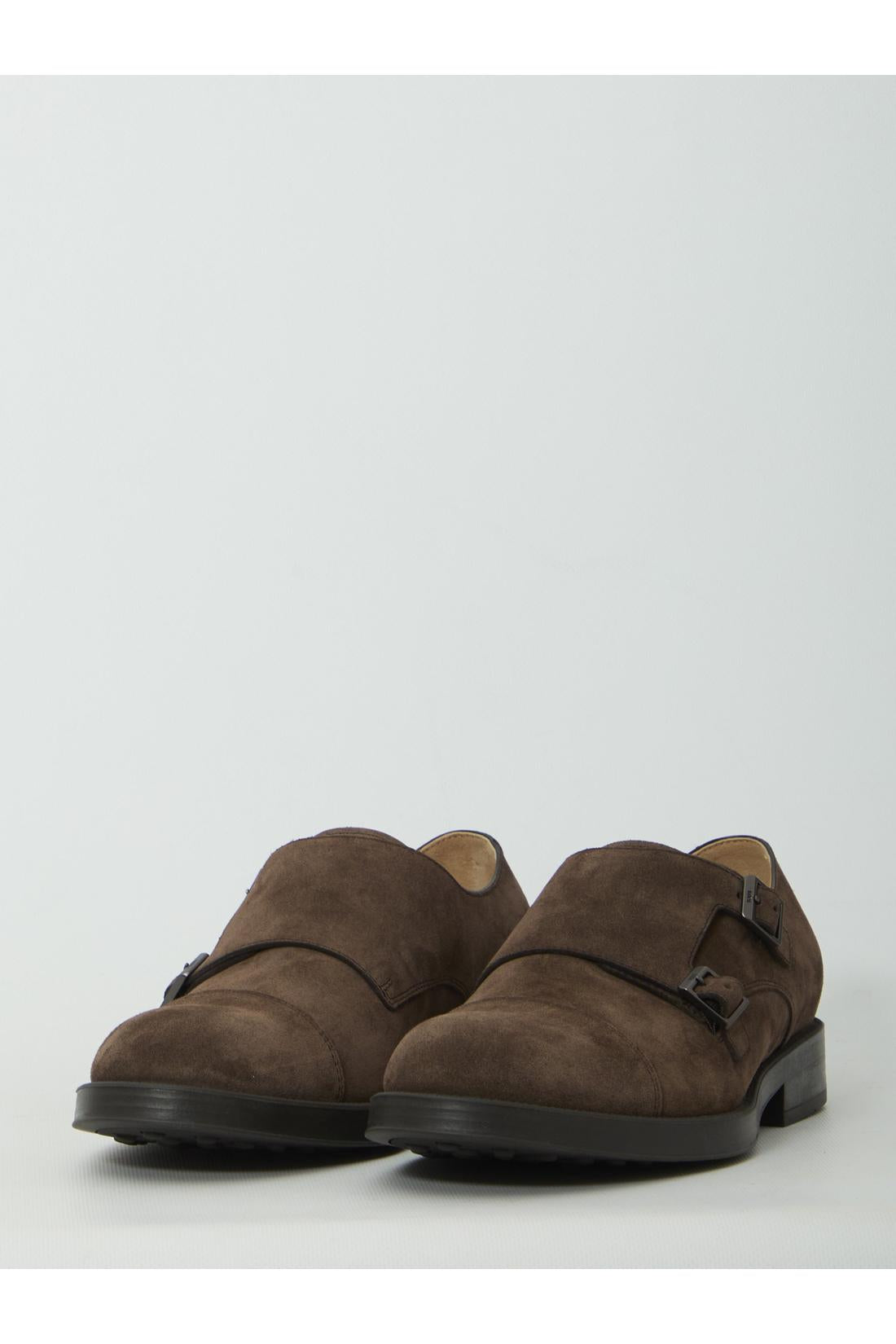 Tod'S-OUTLET-SALE-Monkstrap shoes in suede leather-ARCHIVIST