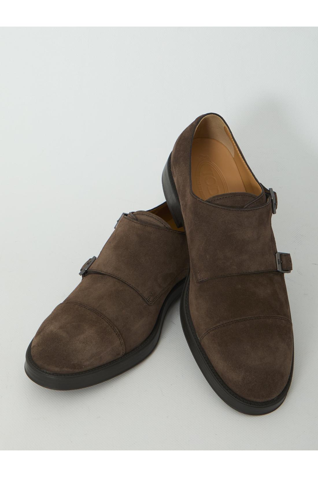 Tod'S-OUTLET-SALE-Monkstrap shoes in suede leather-ARCHIVIST