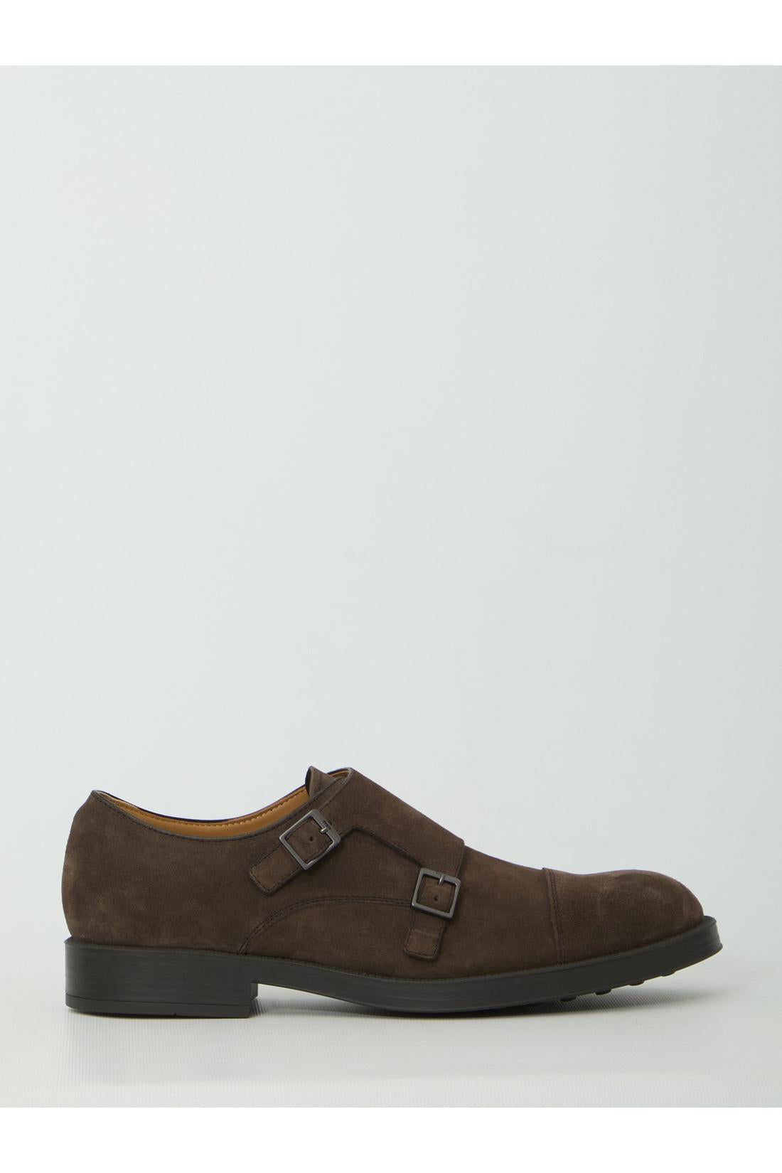 Tod'S-OUTLET-SALE-Monkstrap shoes in suede leather-ARCHIVIST