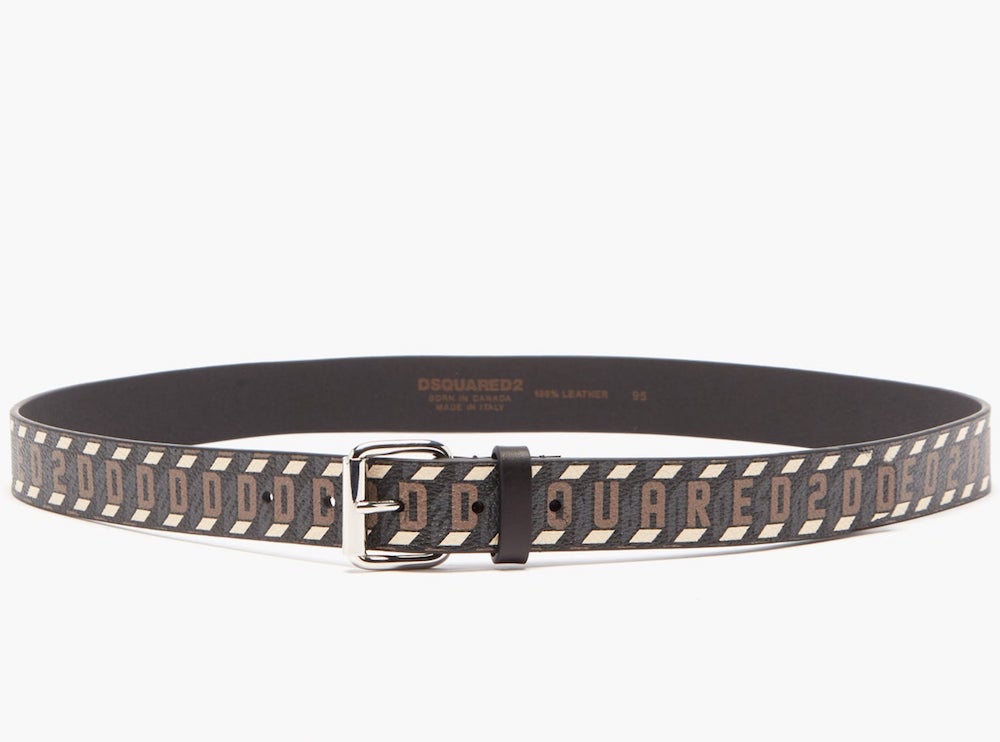 Dsquared2-OUTLET-SALE-Monogram Logo Leather Belt-ARCHIVIST