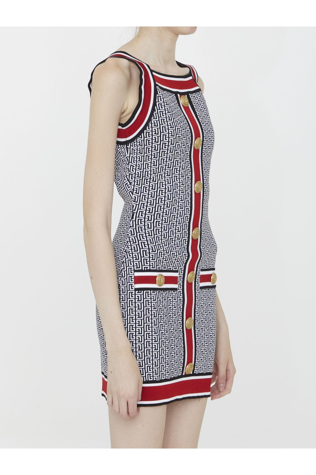 BALMAIN-OUTLET-SALE-Monogram knit dress-ARCHIVIST