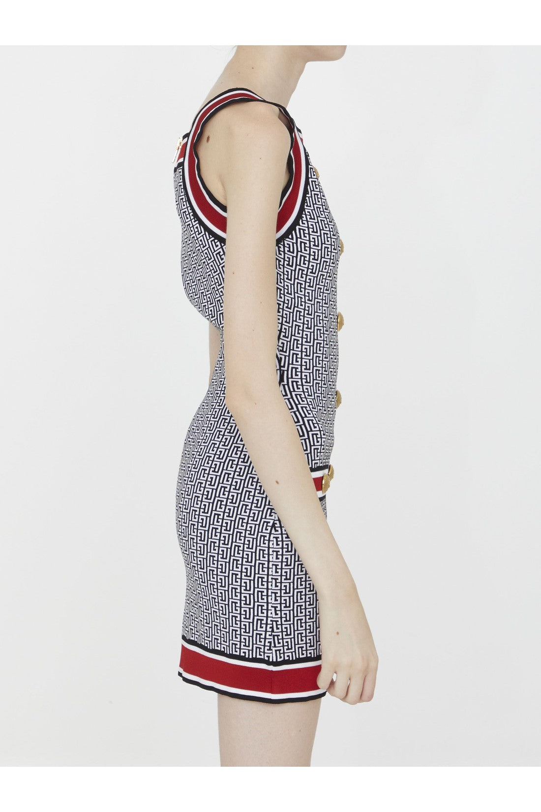 BALMAIN-OUTLET-SALE-Monogram knit dress-ARCHIVIST