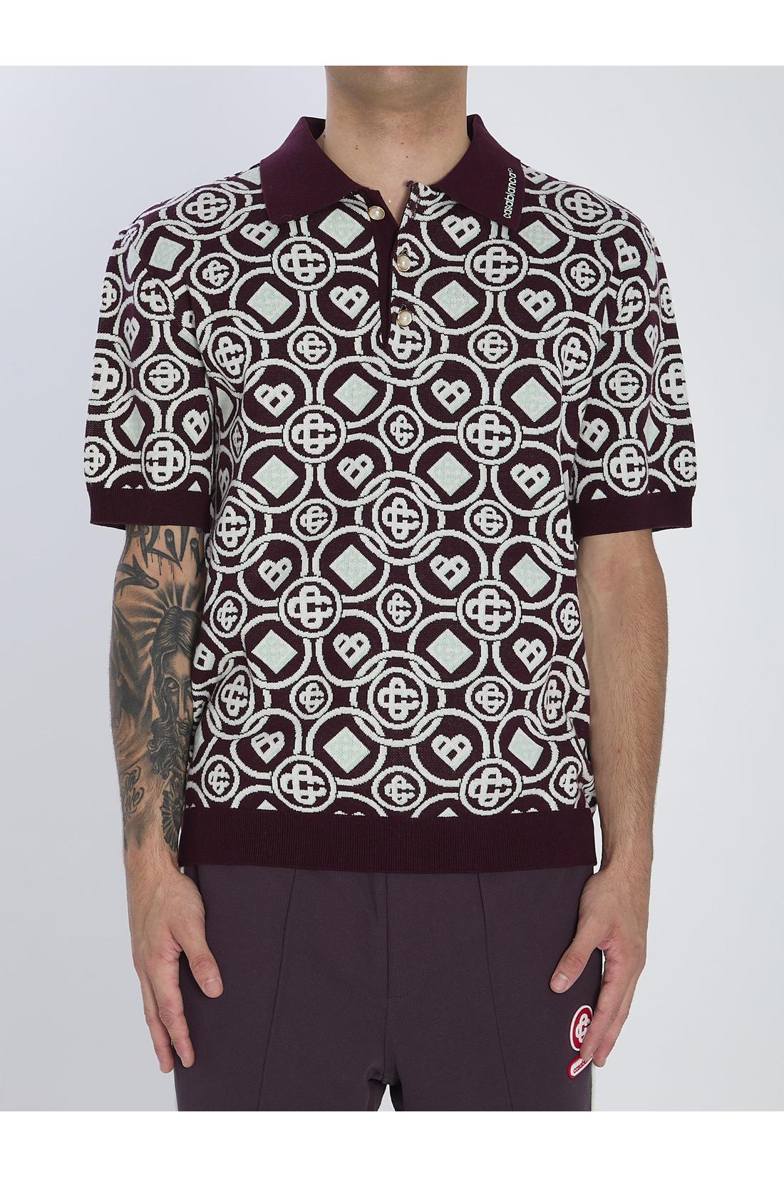 Casablanca-OUTLET-SALE-Monogram knit polo-ARCHIVIST