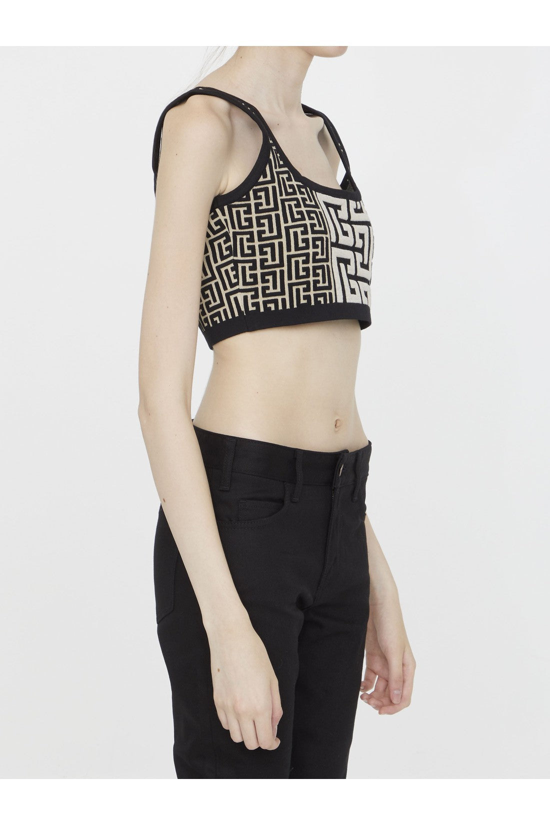 BALMAIN-OUTLET-SALE-Monogram knit top-ARCHIVIST