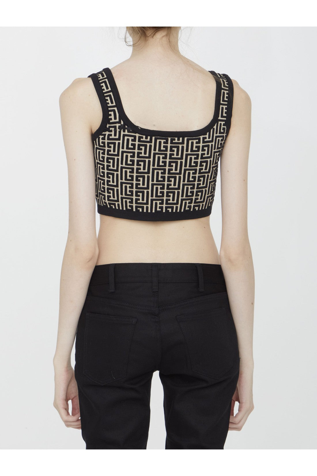 BALMAIN-OUTLET-SALE-Monogram knit top-ARCHIVIST