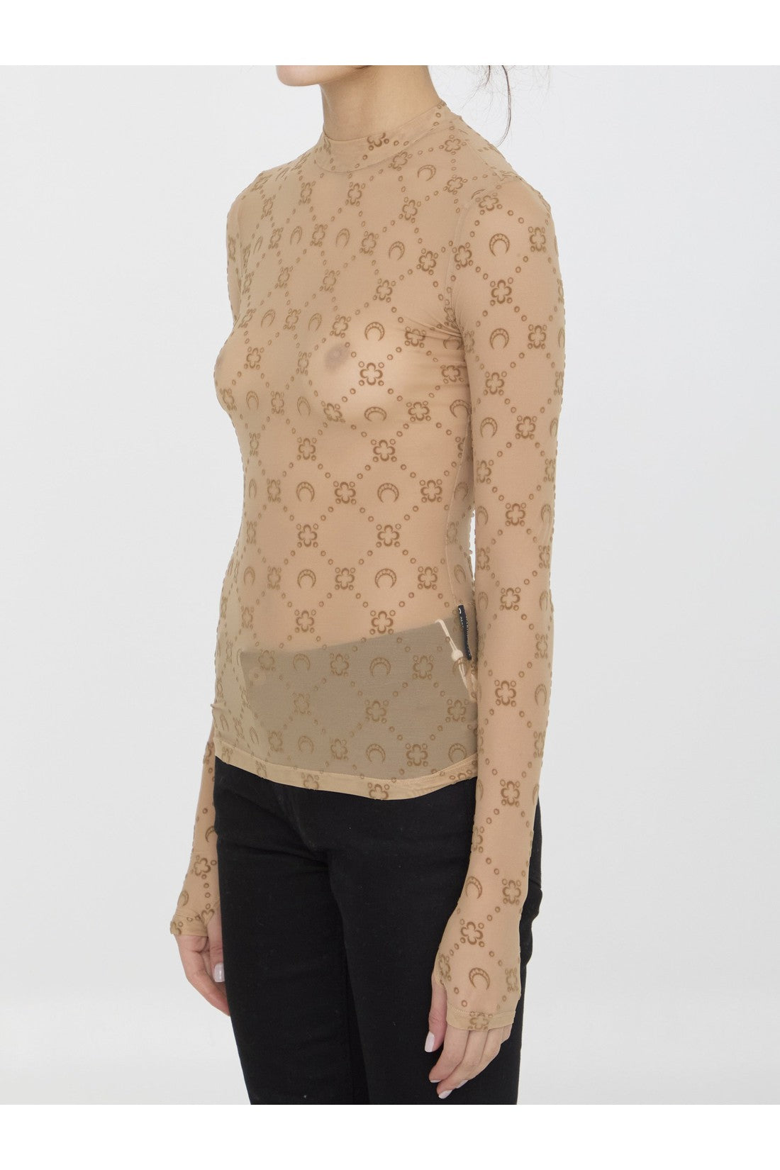 MARINE SERRE-OUTLET-SALE-Monogram mesh flock top-ARCHIVIST