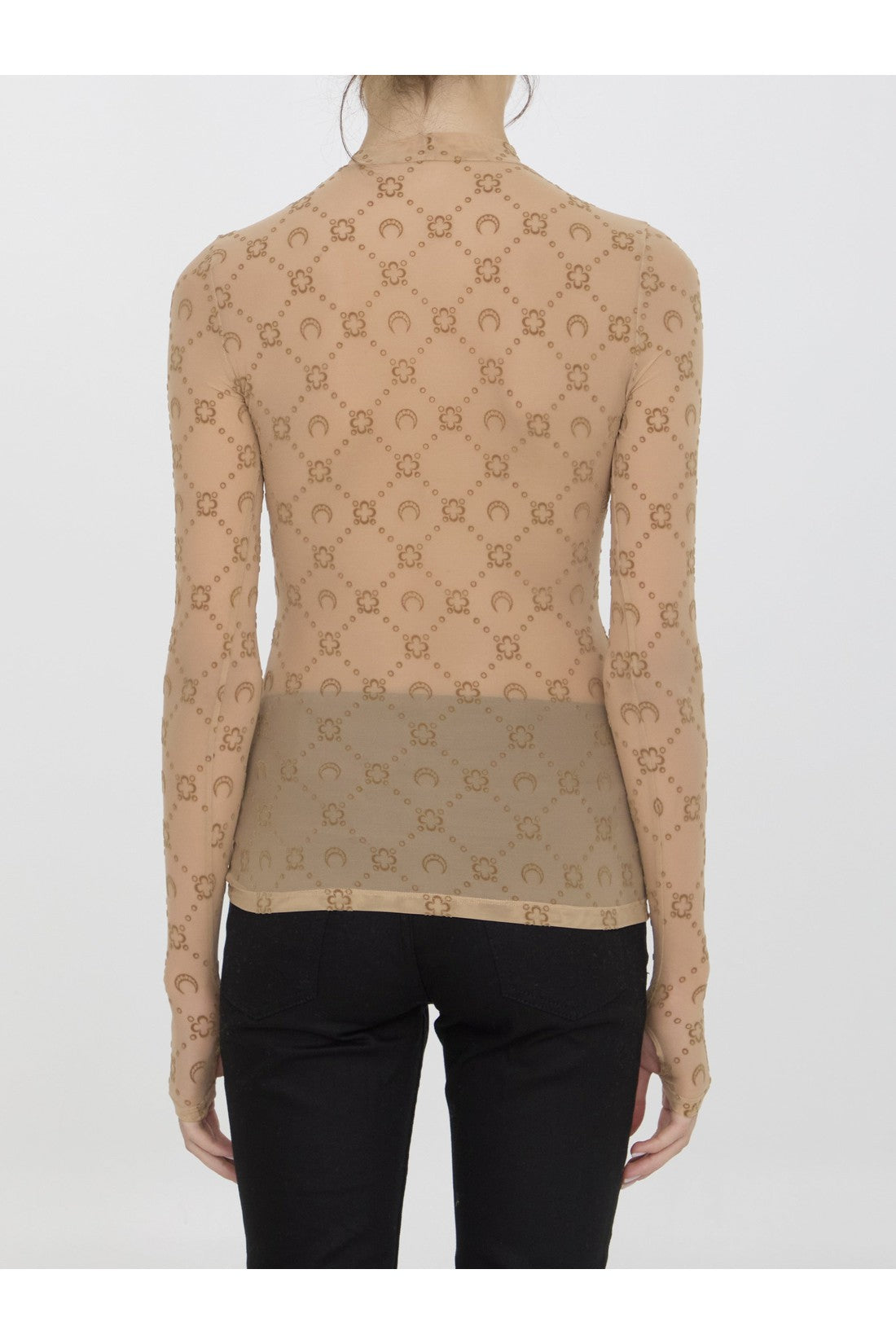 MARINE SERRE-OUTLET-SALE-Monogram mesh flock top-ARCHIVIST