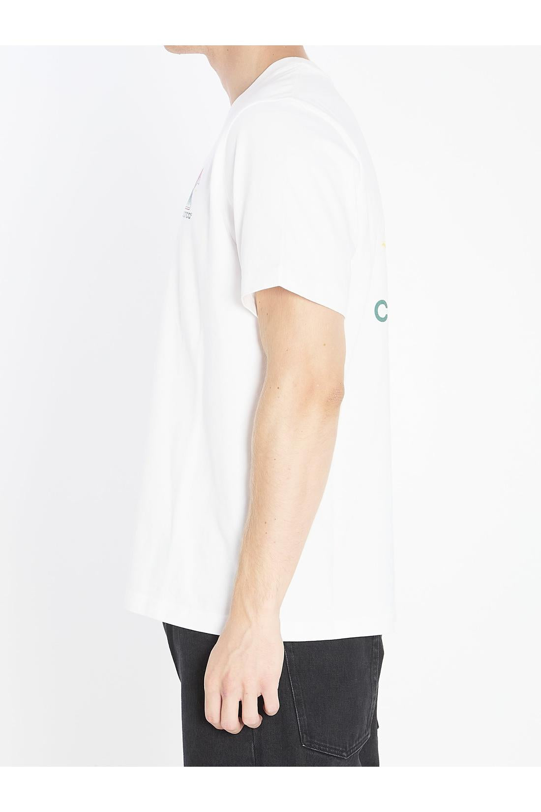 Casablanca-OUTLET-SALE-Montagne ondulée printed t-shirt-ARCHIVIST