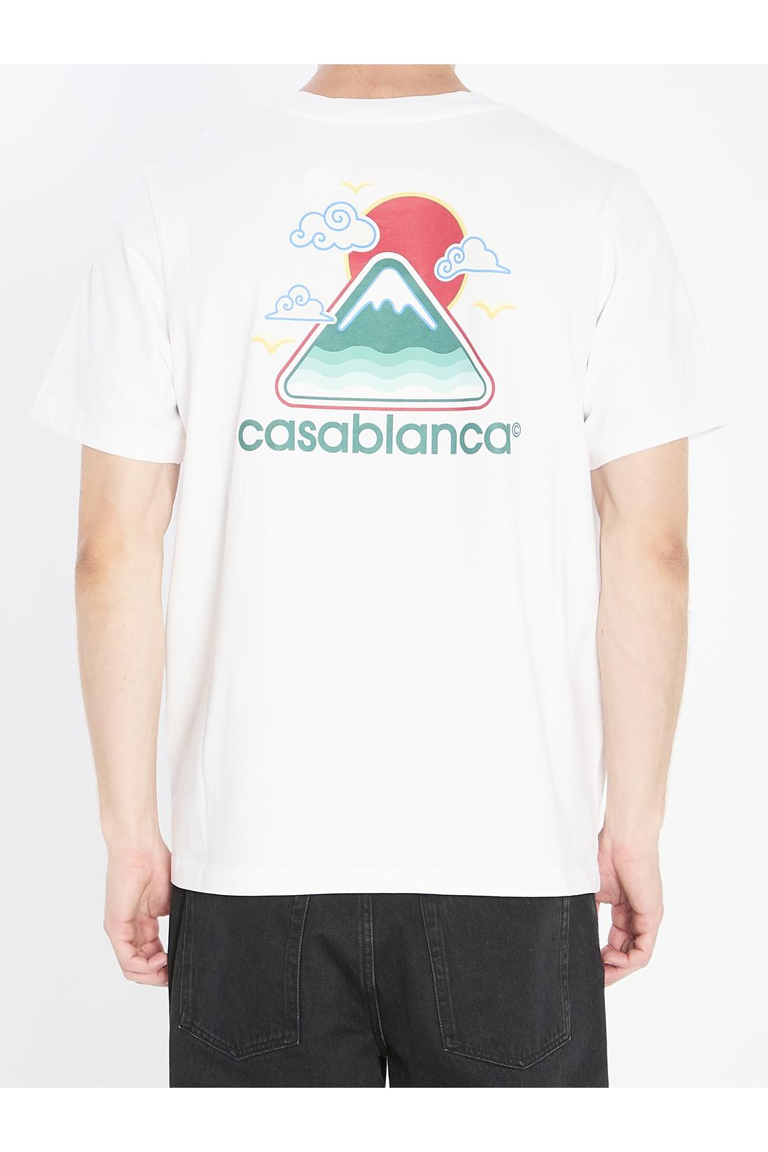 Casablanca-OUTLET-SALE-Montagne ondulée printed t-shirt-ARCHIVIST