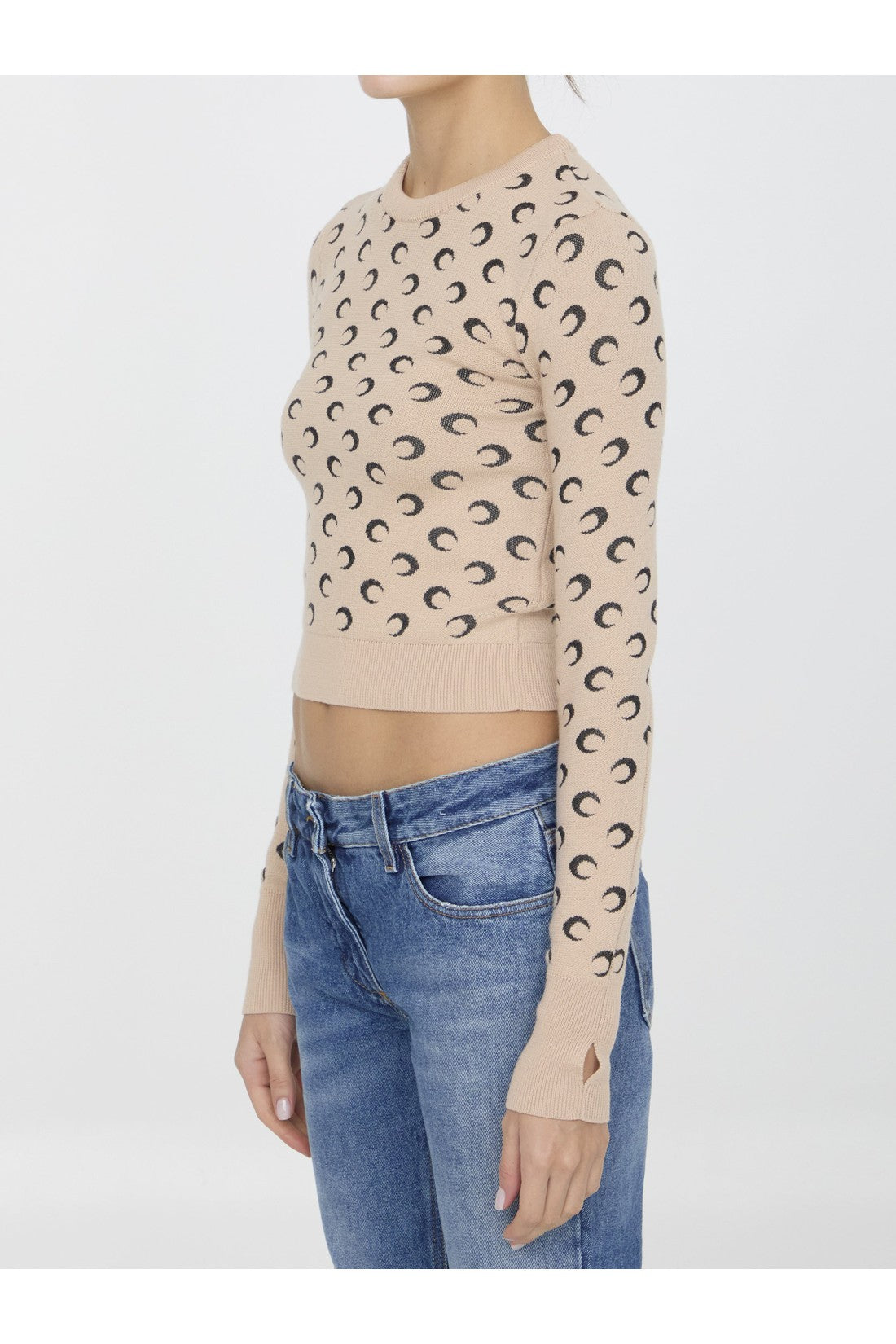 MARINE SERRE-OUTLET-SALE-Moon jacquard knit sweater-ARCHIVIST