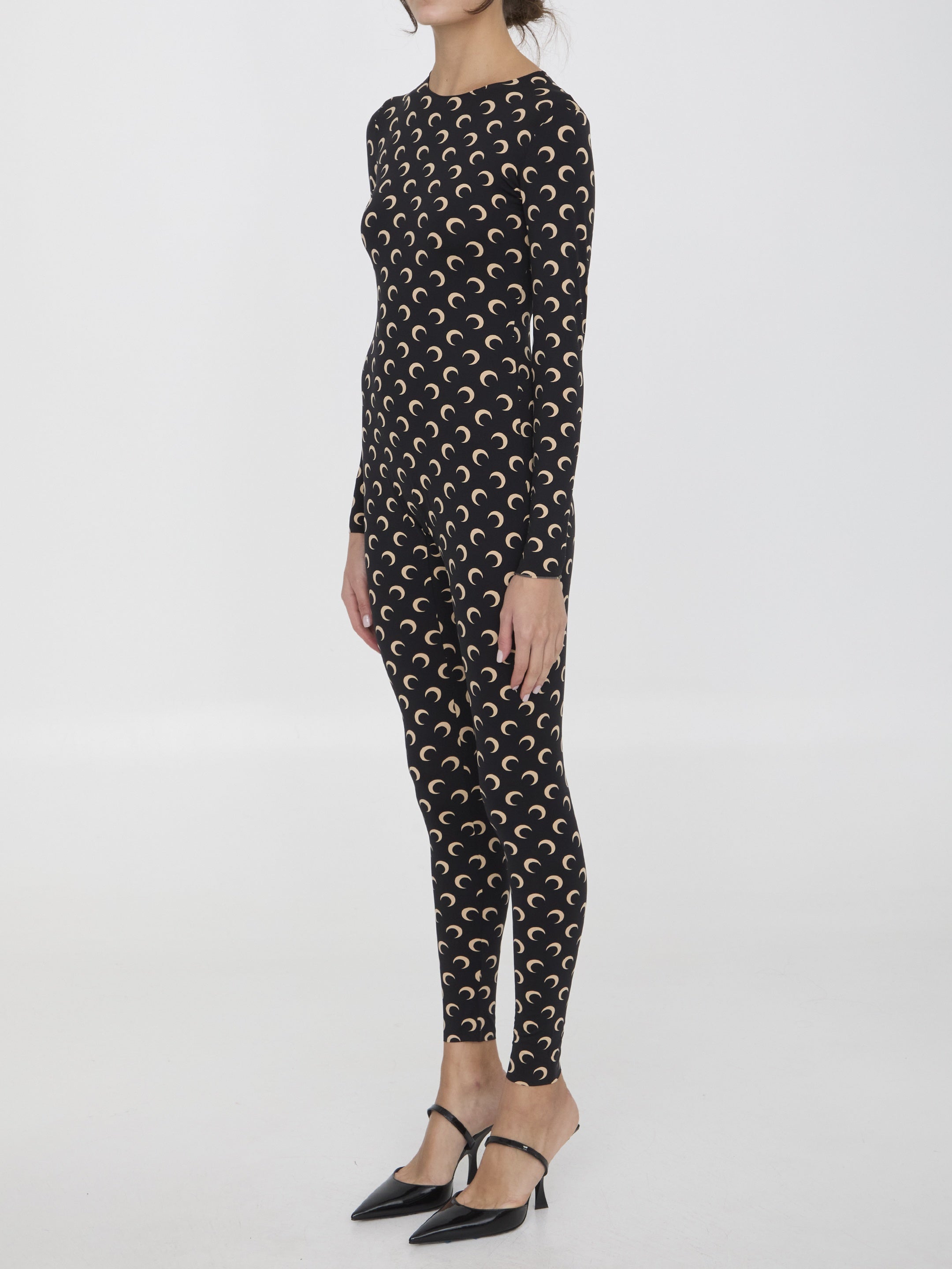 MARINE SERRE-OUTLET-SALE-Moon printed catsuit-ARCHIVIST