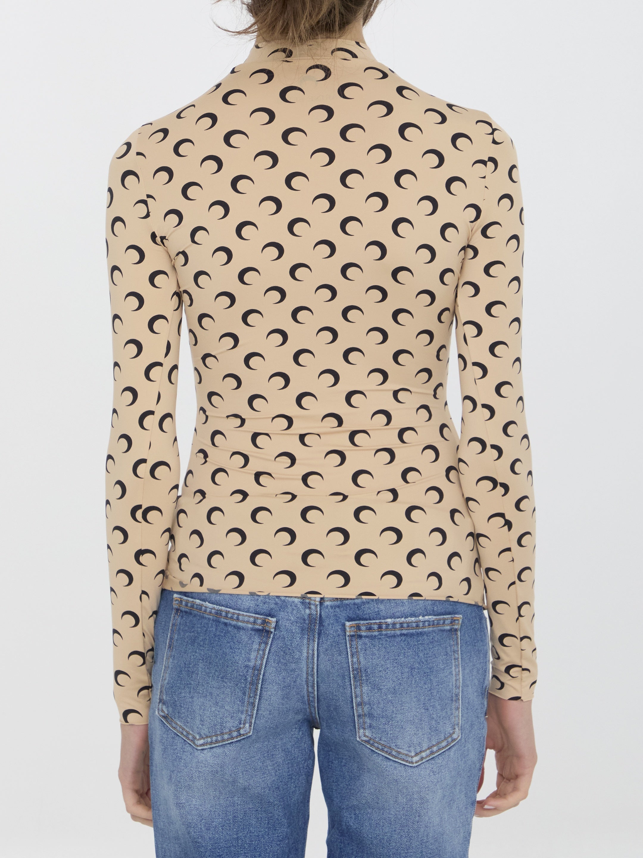 MARINE SERRE-OUTLET-SALE-Moon printed top-ARCHIVIST