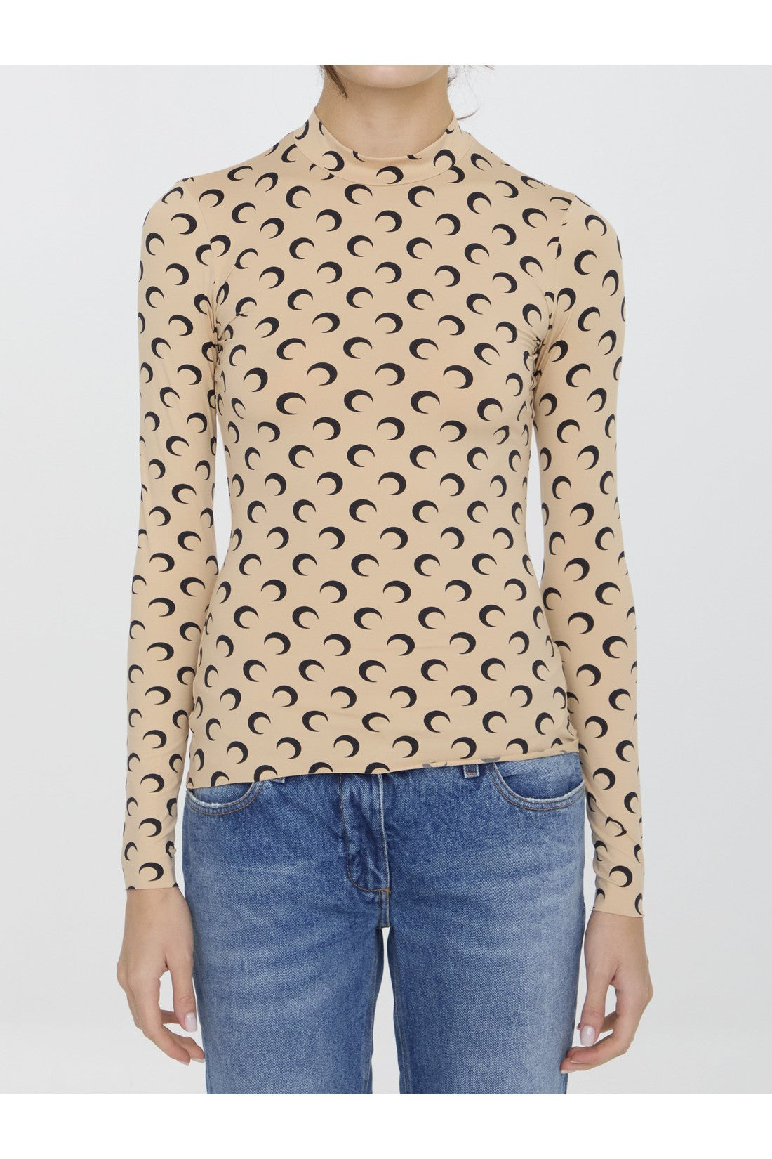 MARINE SERRE-OUTLET-SALE-Moon printed top-ARCHIVIST