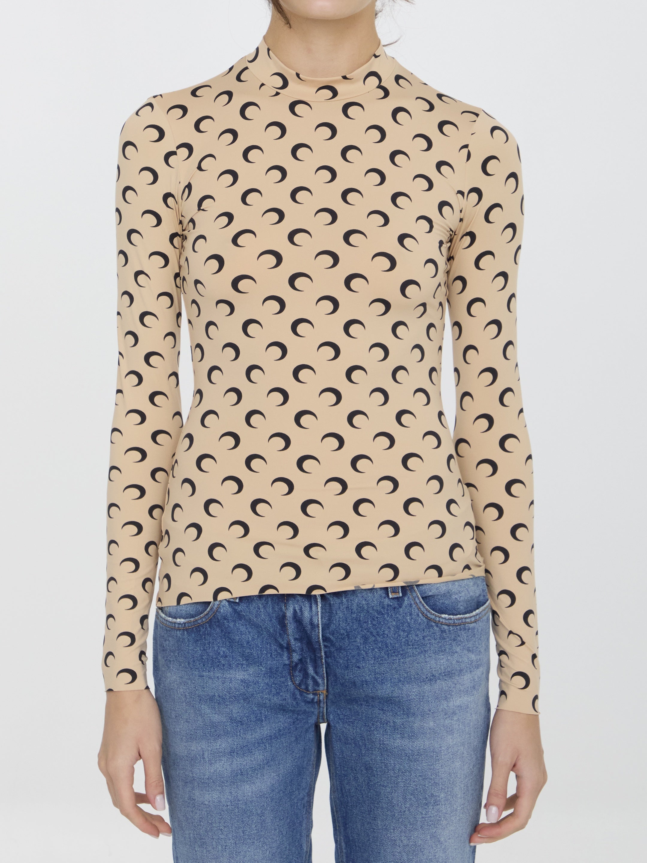 MARINE SERRE-OUTLET-SALE-Moon printed top-ARCHIVIST