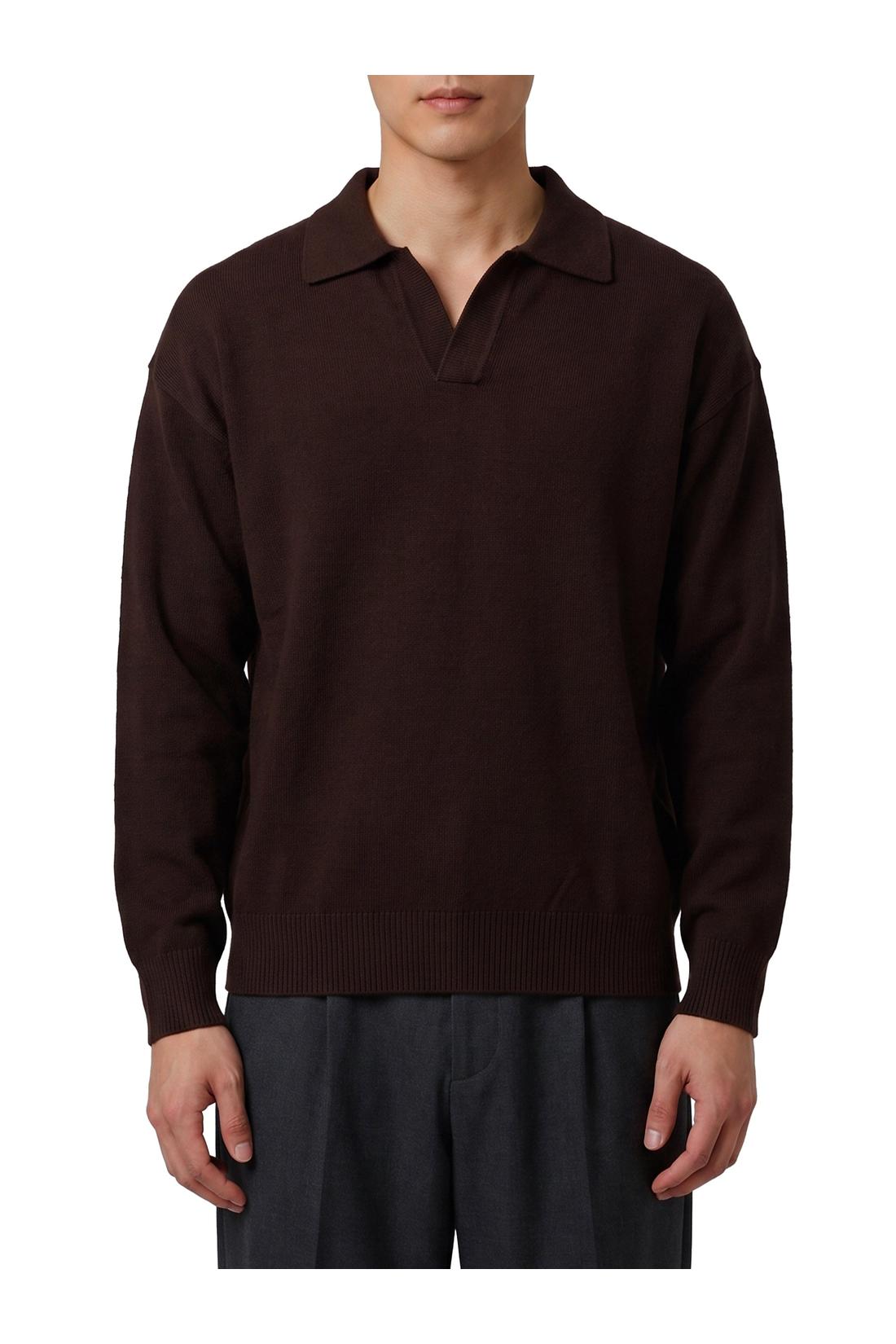 Roberto collina-OUTLET-SALE-Moor brown Skipper polo shirt-ARCHIVIST