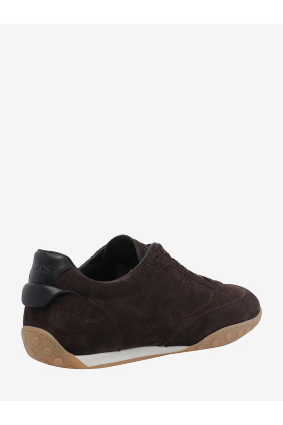 Tod'S-OUTLET-SALE-Moor brown suede sneakers-ARCHIVIST